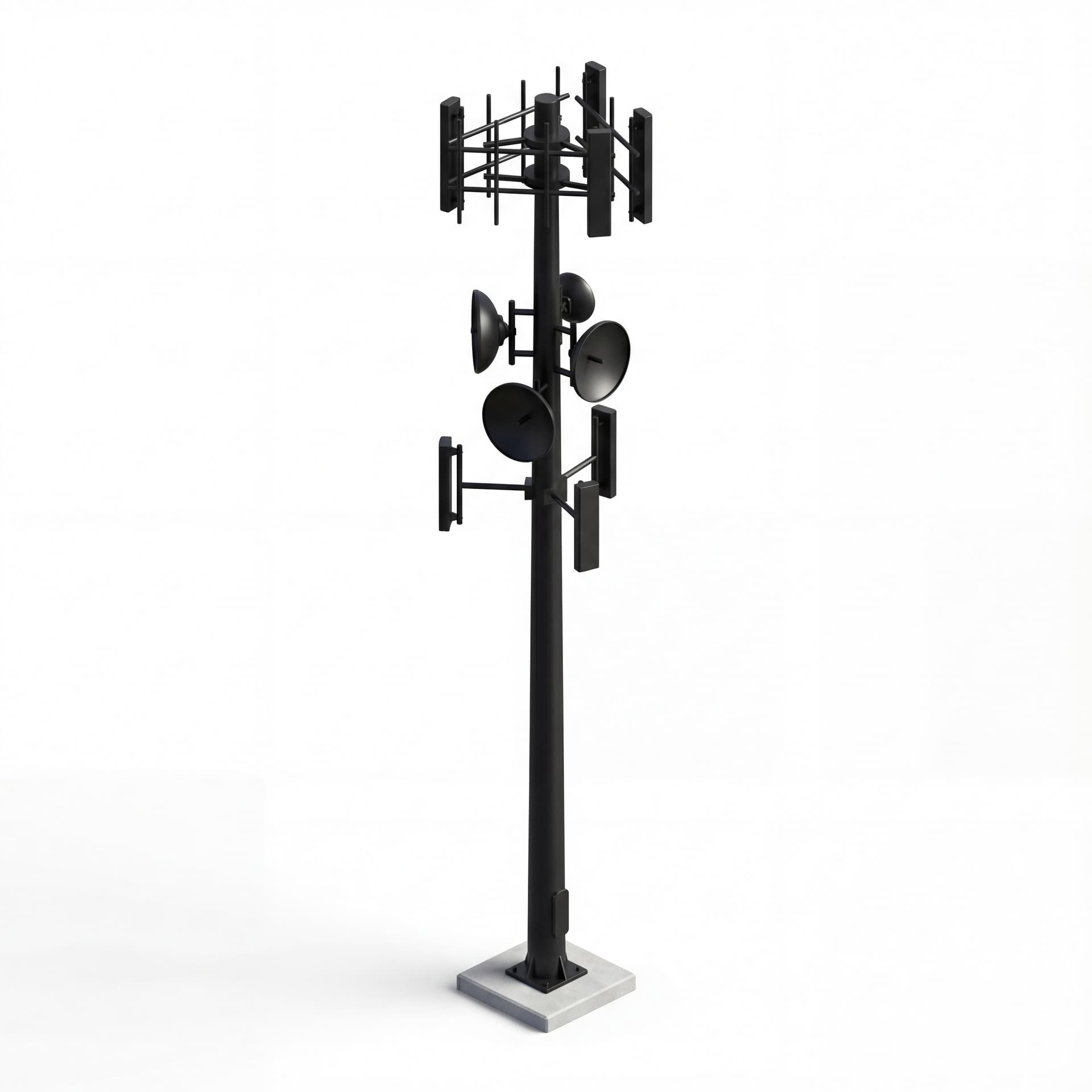 a black minimal cell tower