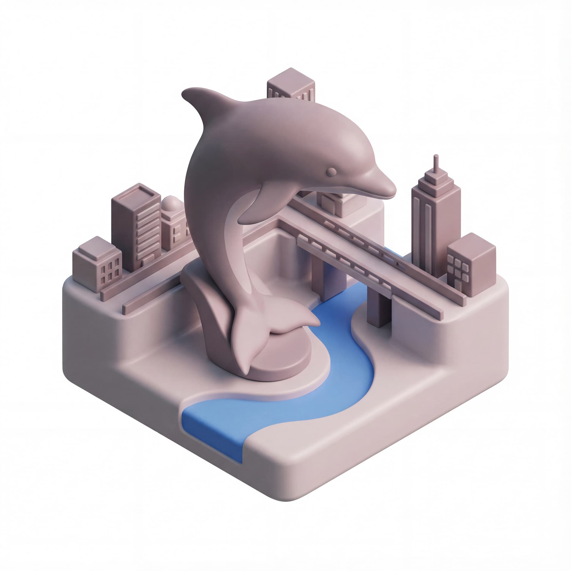 landmark of the city using mahakam river dolphin