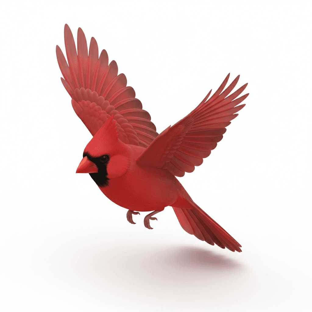 red cardinal bird flying