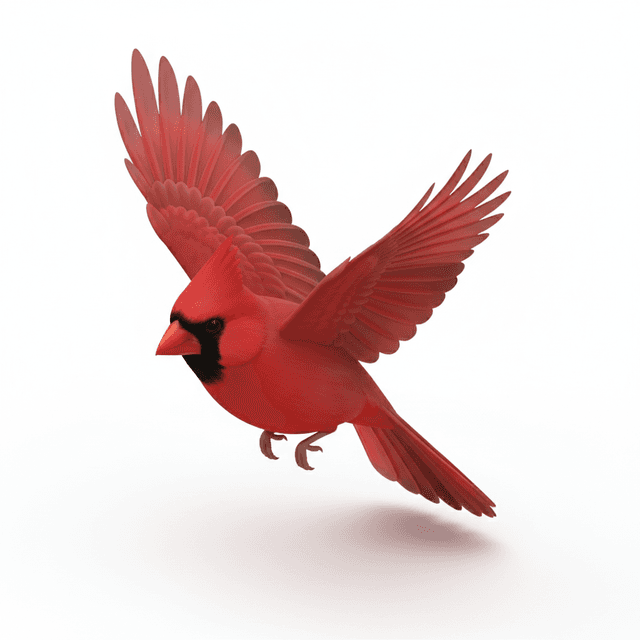 red cardinal bird flying