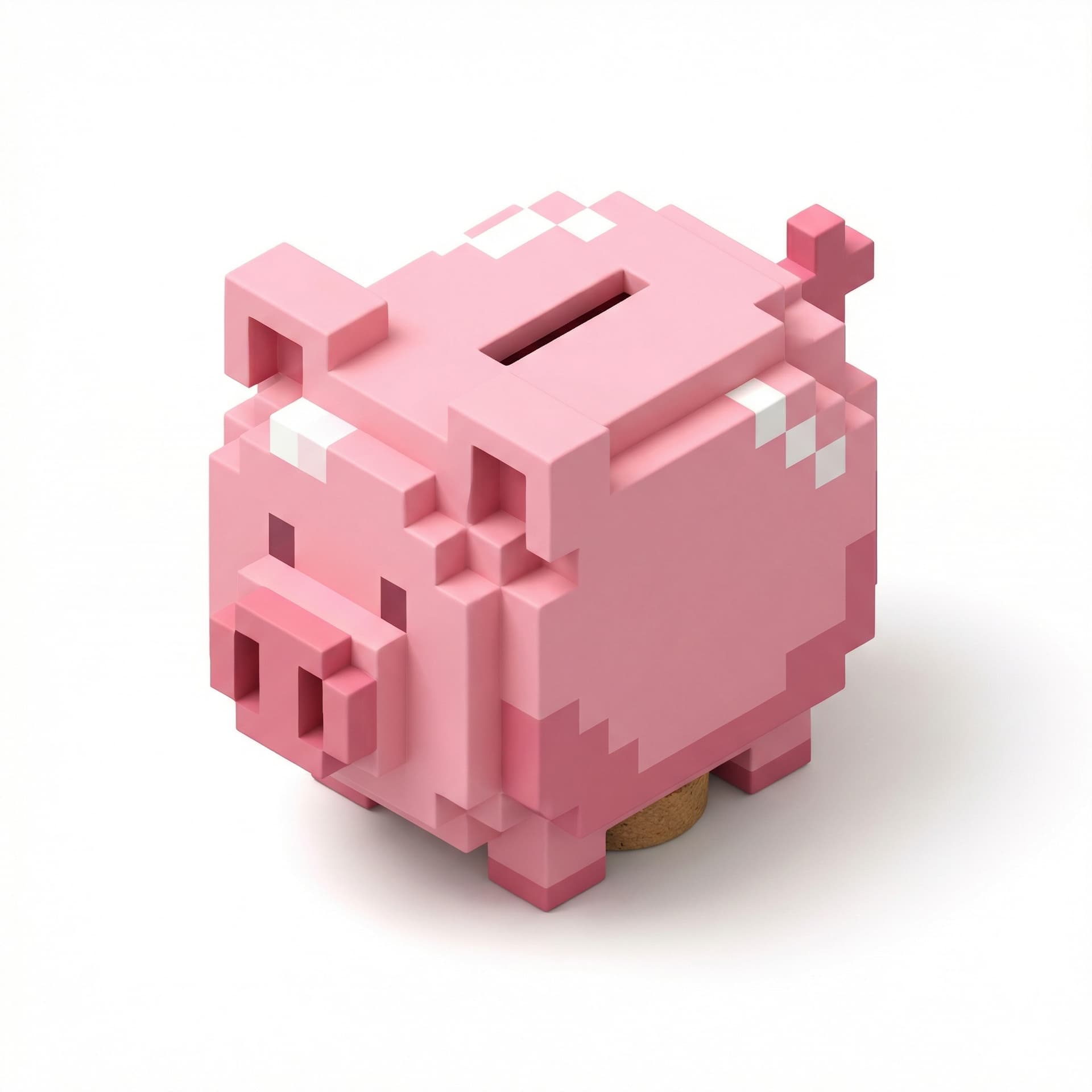 A pink piggybank in 8bit version