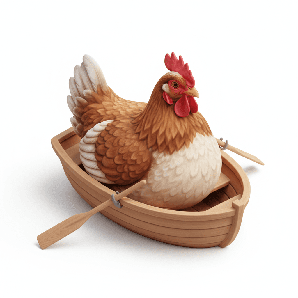 chicken in boat