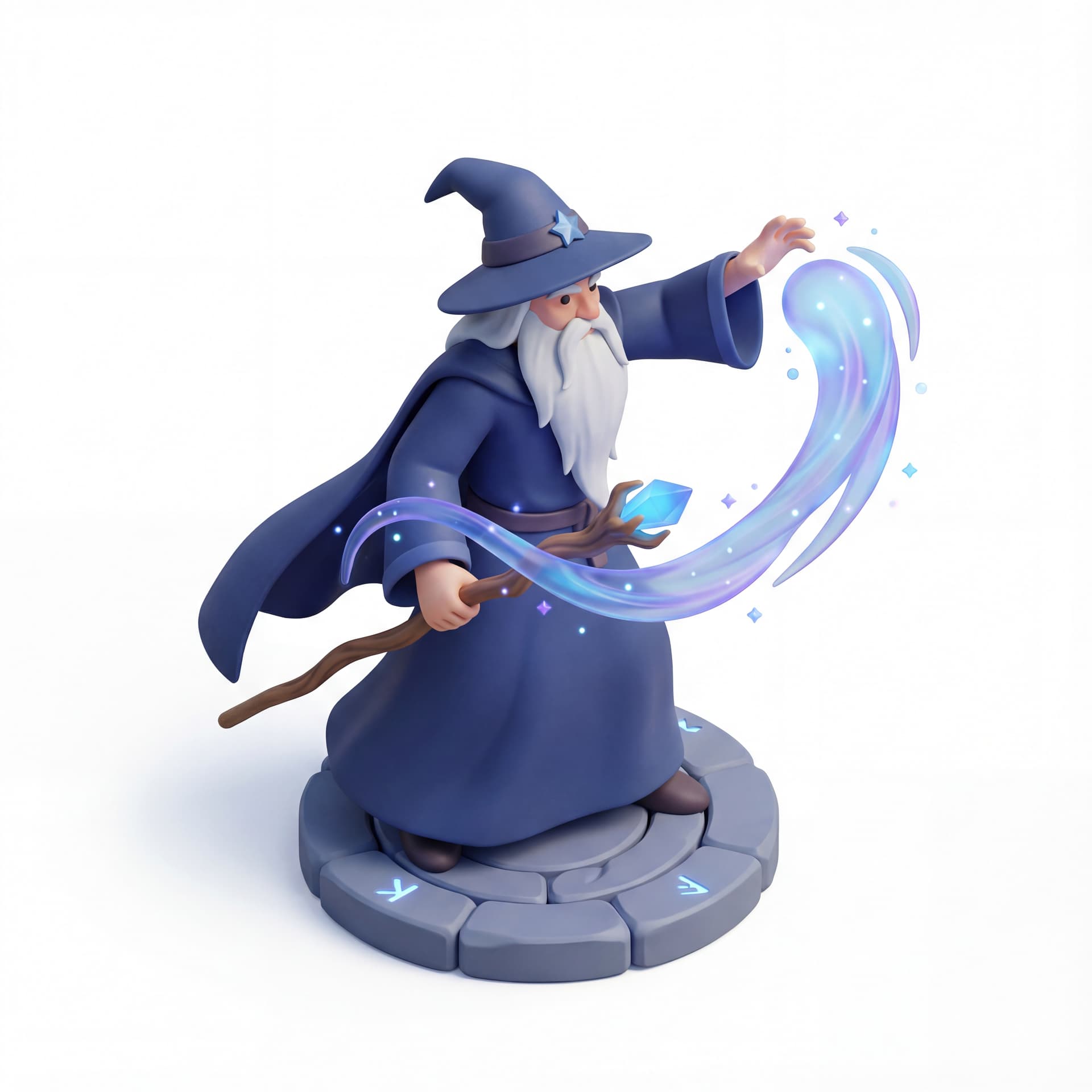A wizard casting a spell