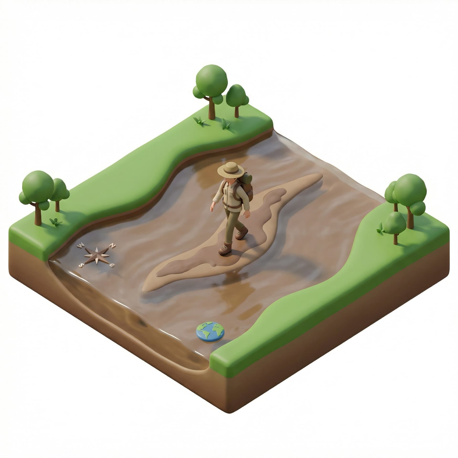 a human walk in the biggest river in the world