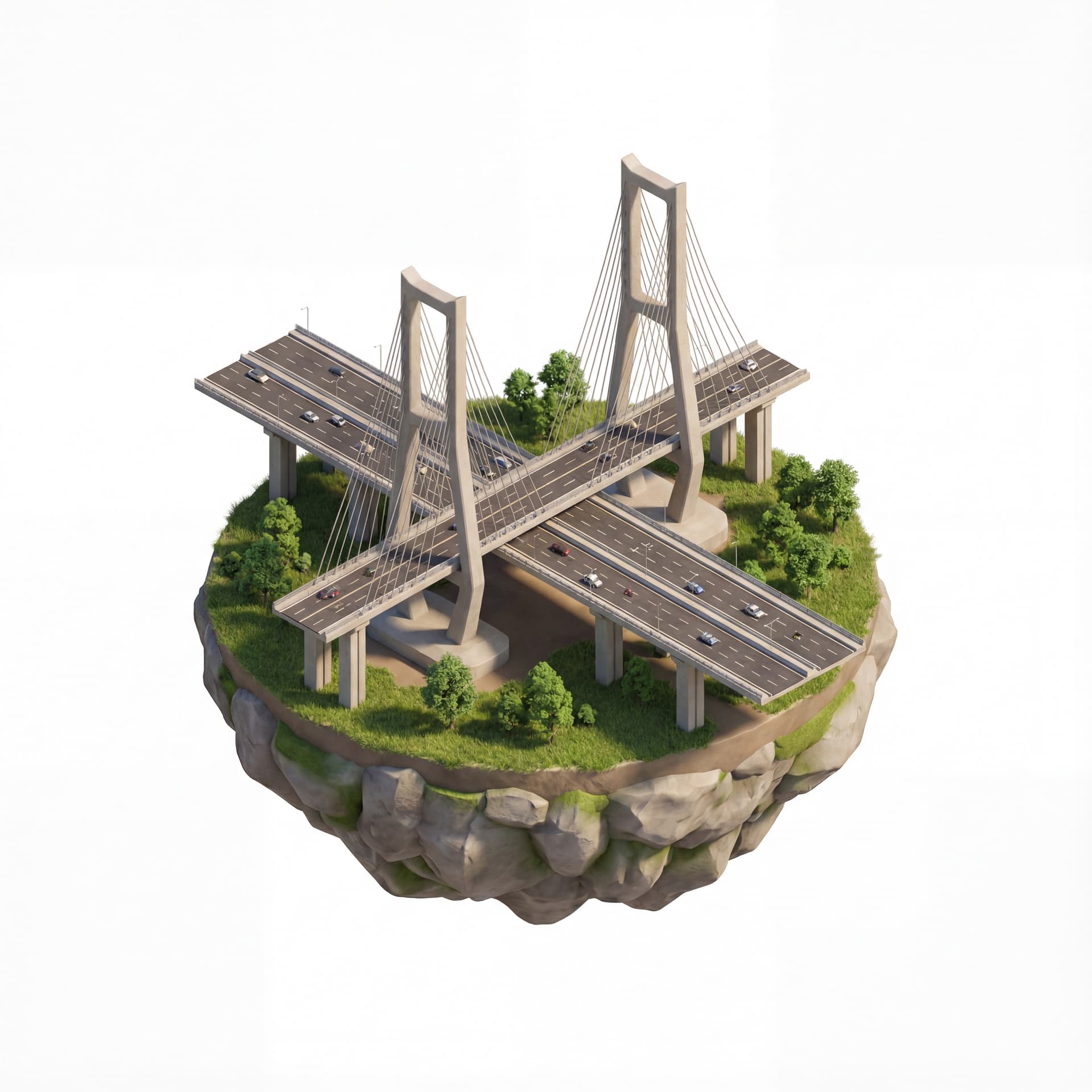 Suramadu Bridge floating island base
