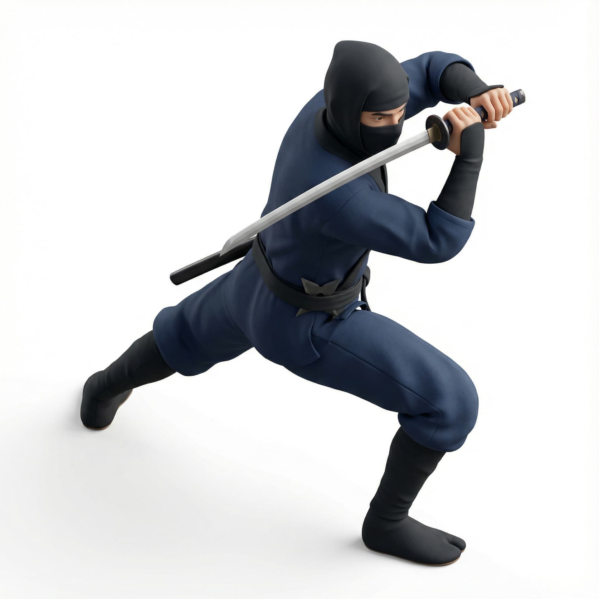A ninja in action pose