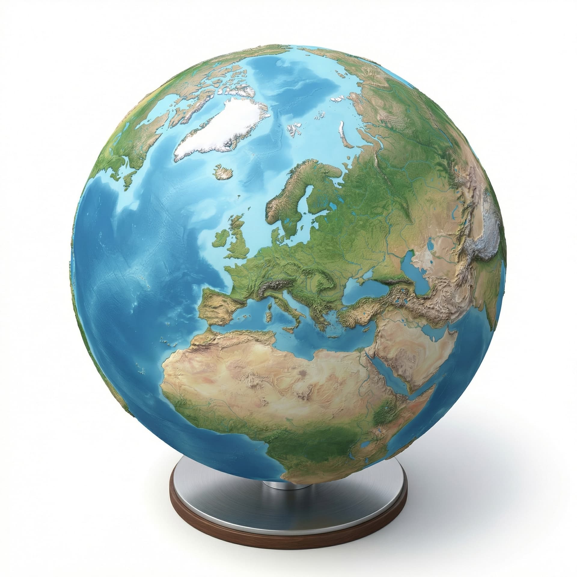 buatlah peta dunia tentang benua eropa dengan style realistic 3d