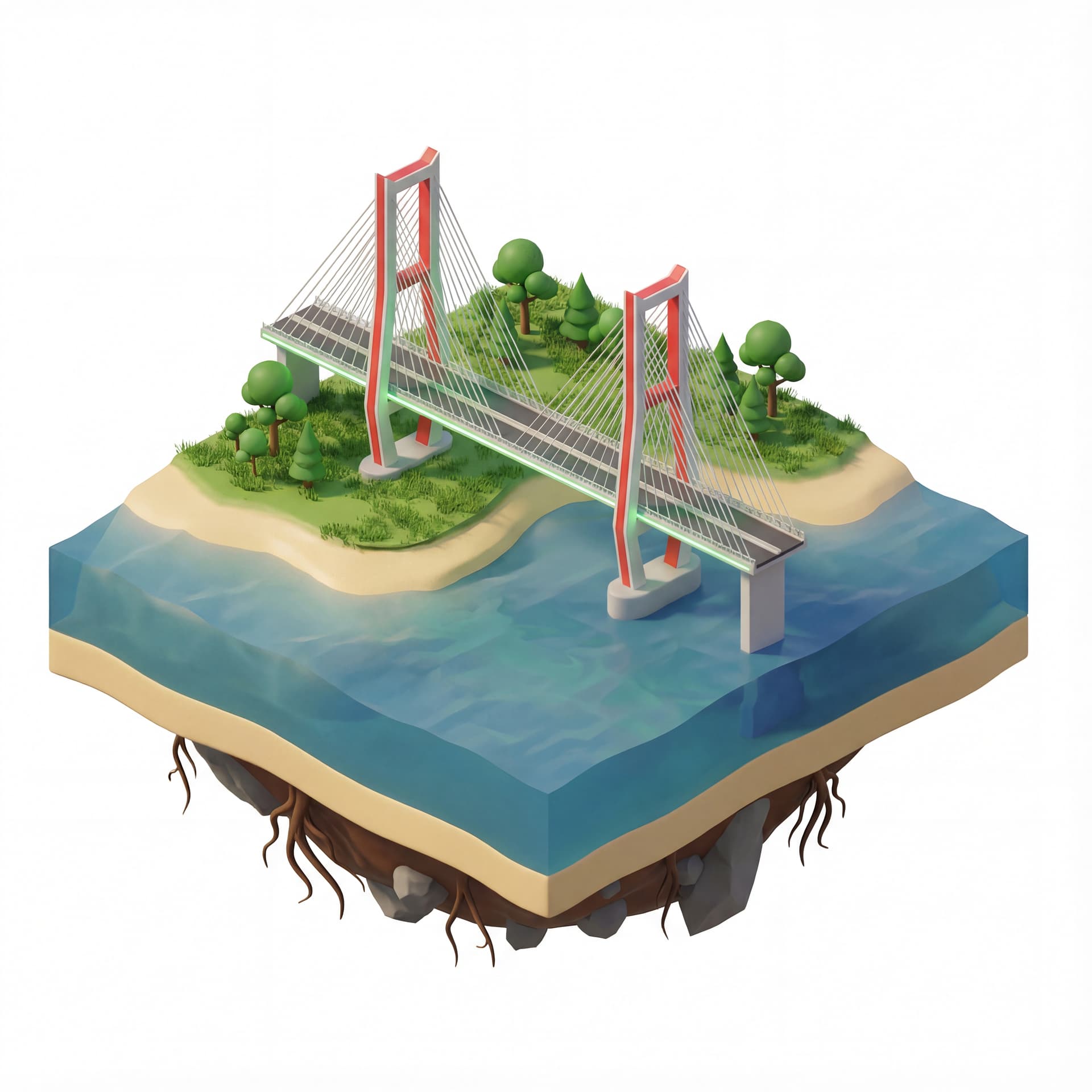 Suramadu Bridge floating island base