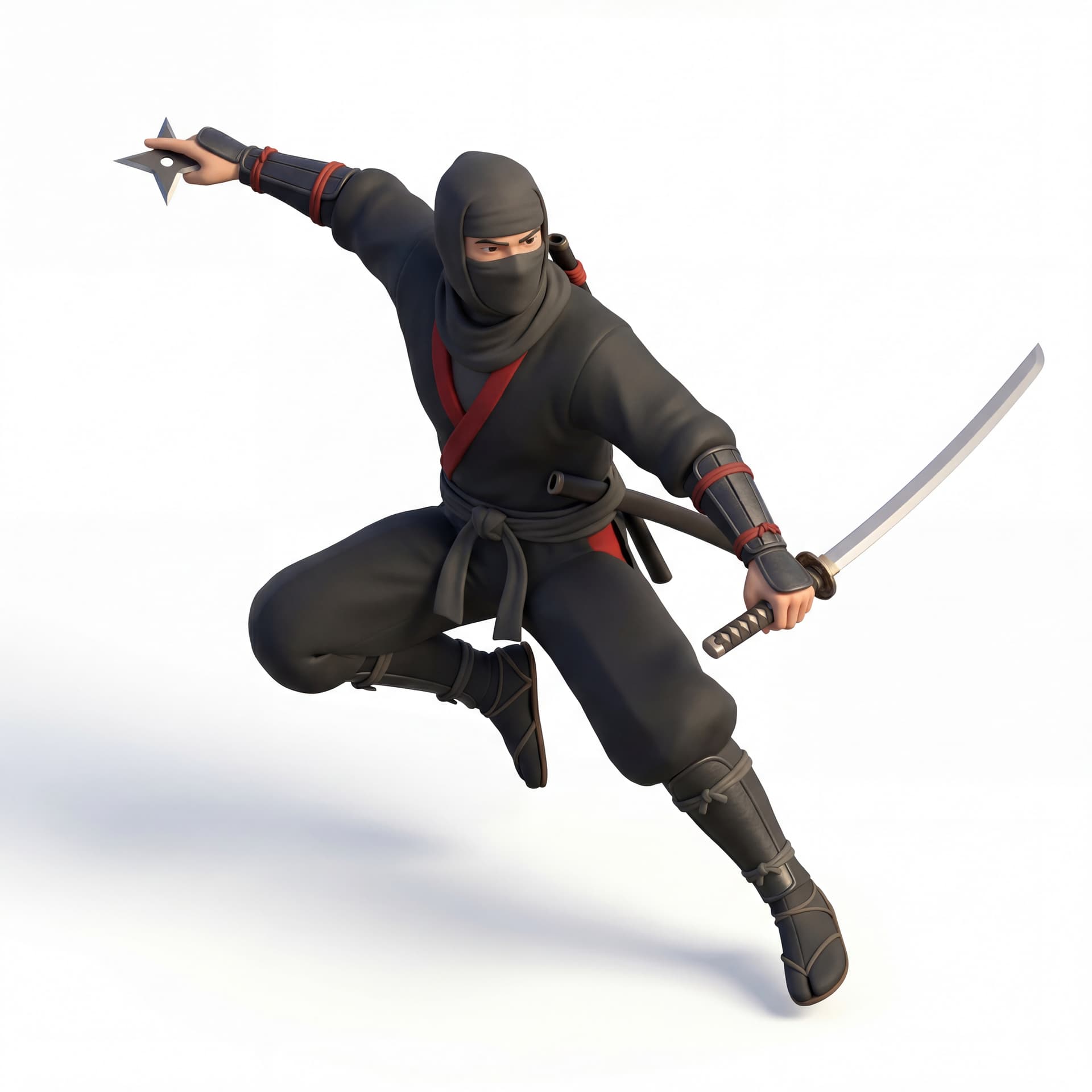 A ninja in action pose