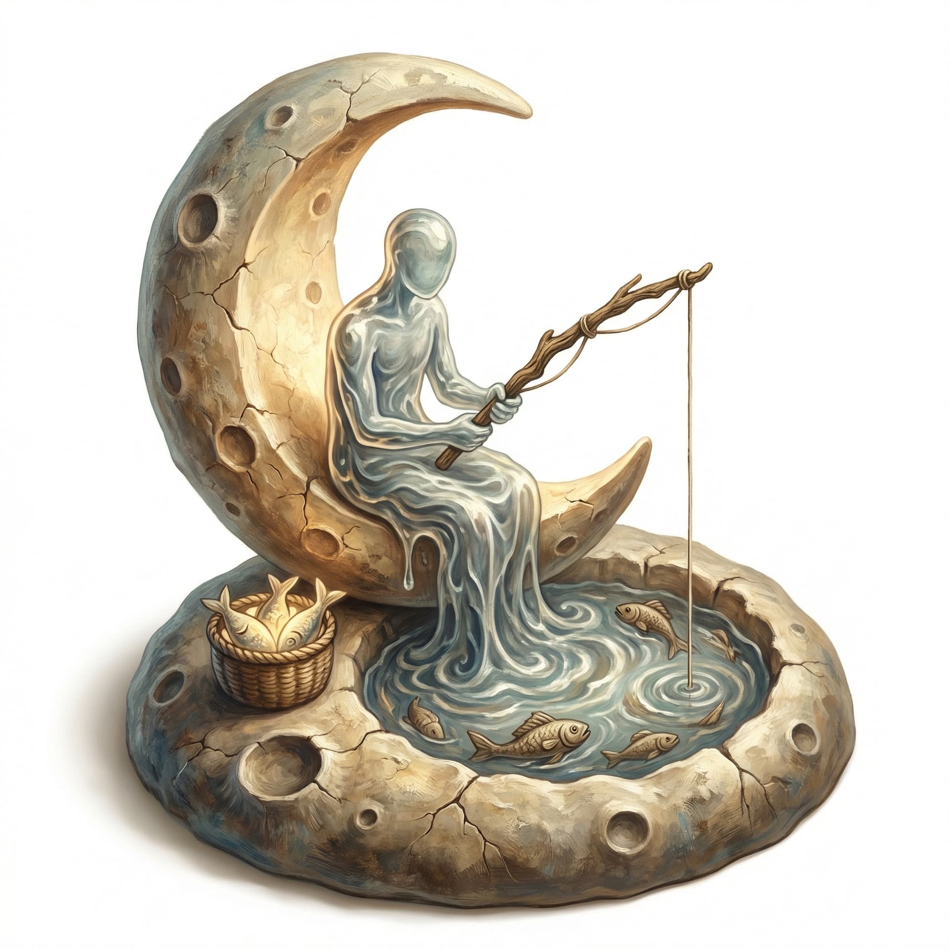 Manusia air yang berdanda di bulan, style nya kayak lukisan lama gt