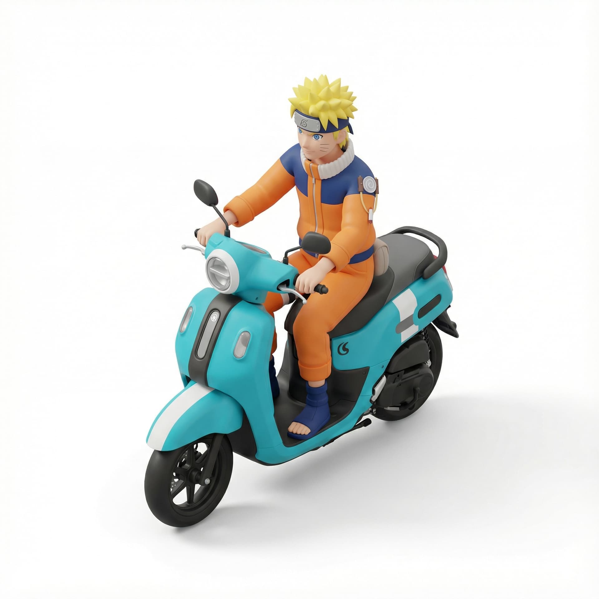 naruto naik motor yamaha fazzio, figure proportional