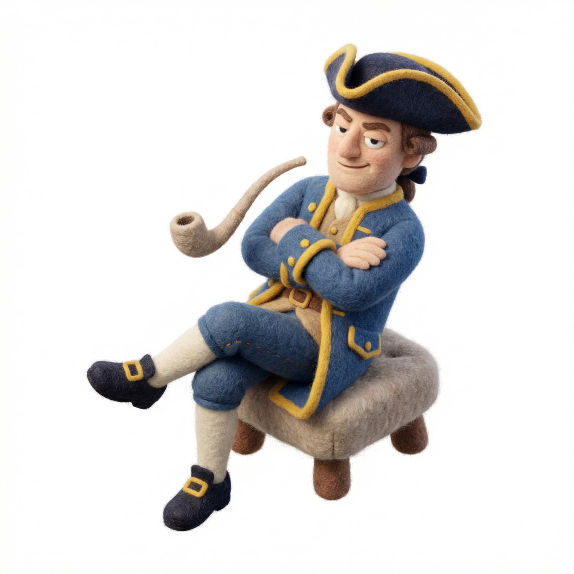 tentara belanda jaman dulu duduk santai gaya sombong, 3d wool style