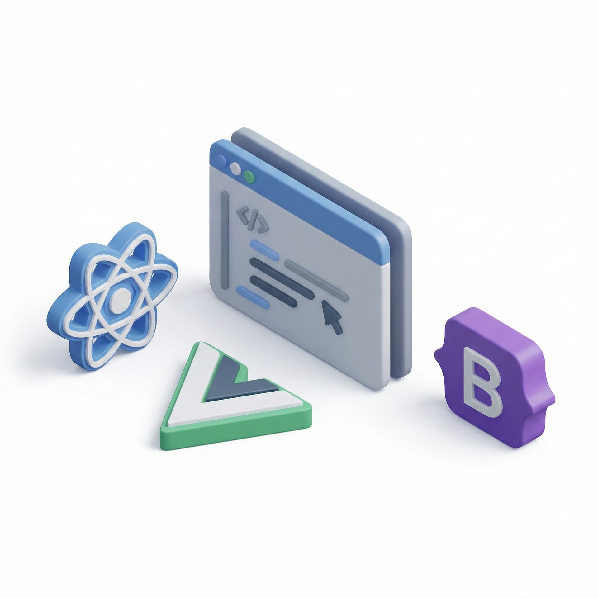 create icon code, react.js, vue.js, and blazor