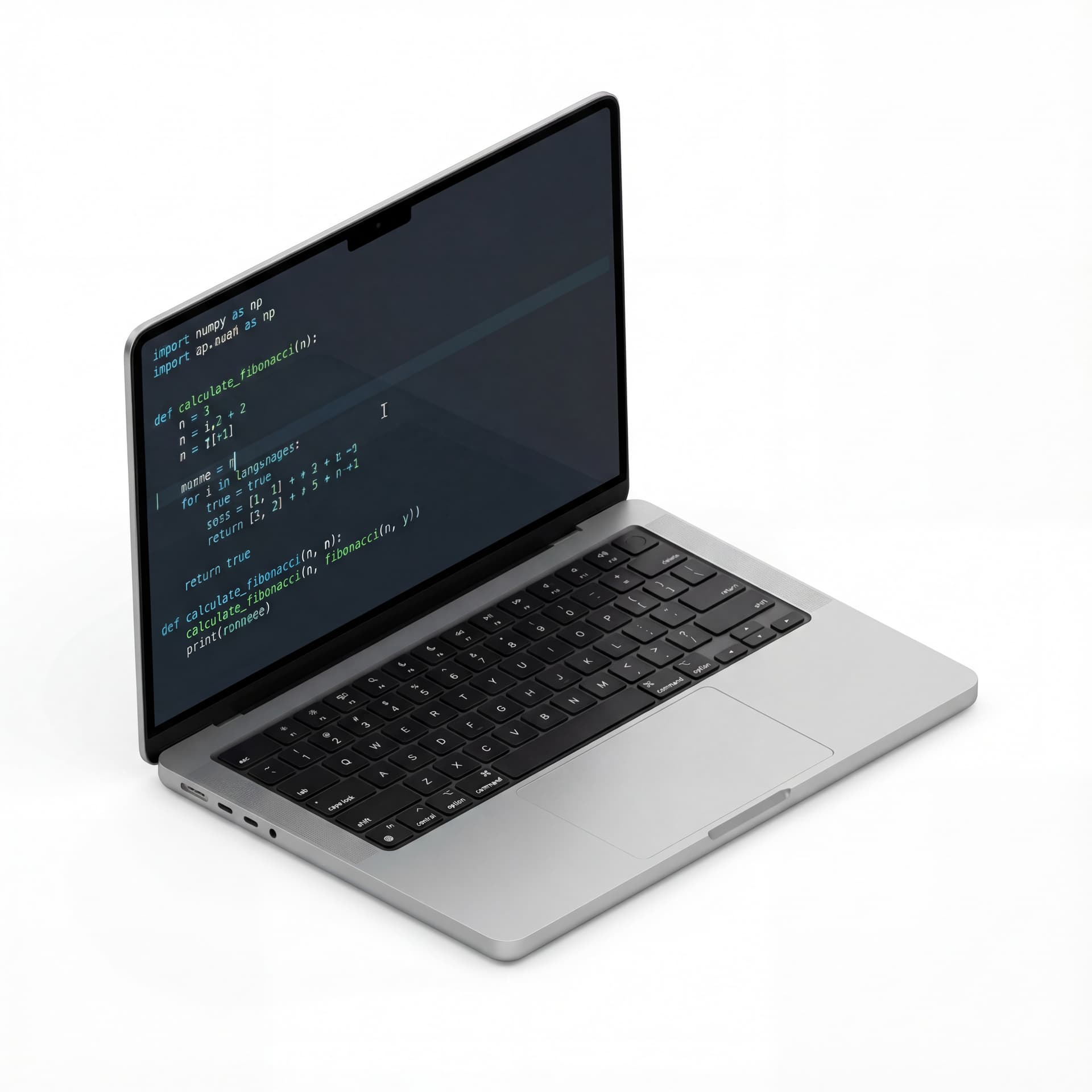 A laptop with code on screen