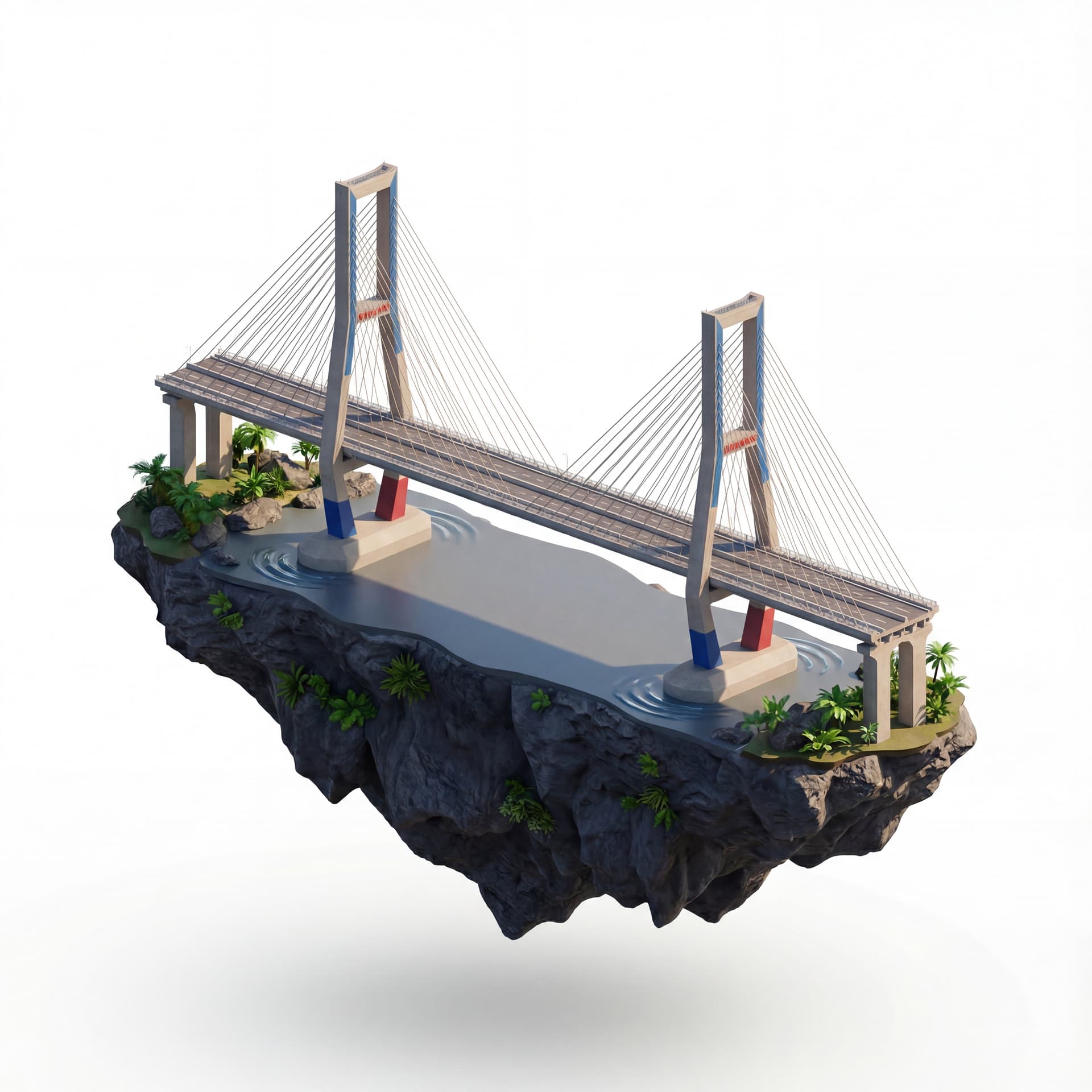 Suramadu Bridge floating island base
