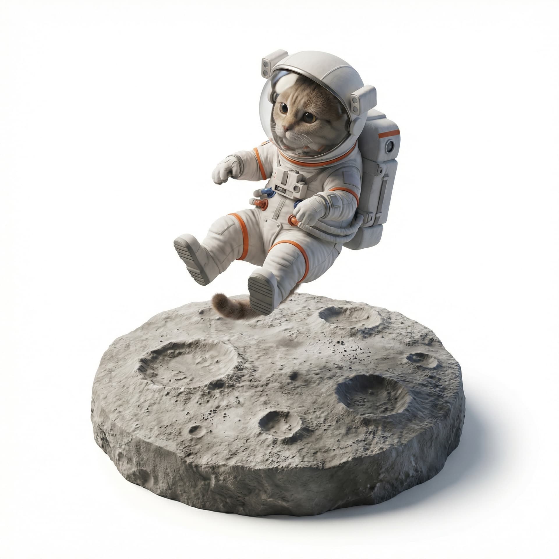 Kucing Astronot Mengapung di Bulan