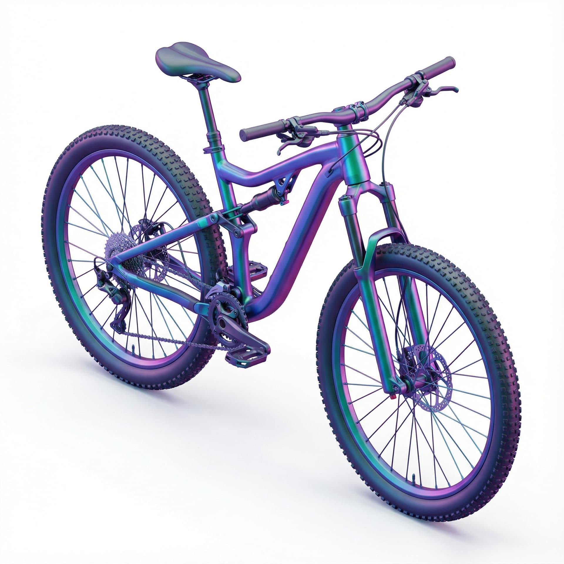 sepeda gunung with glossy vinyl and gradient vibrant color palette
