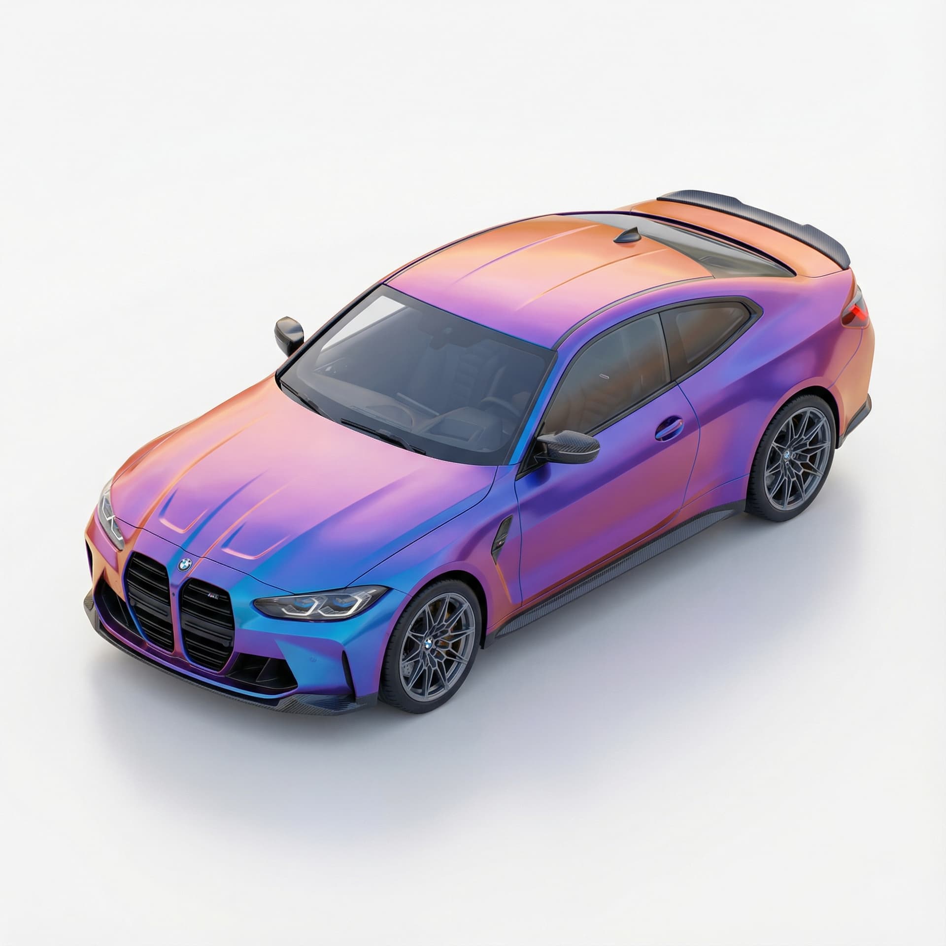 BMW M4 CS with glossy vinyl and gradient vibrant color palette