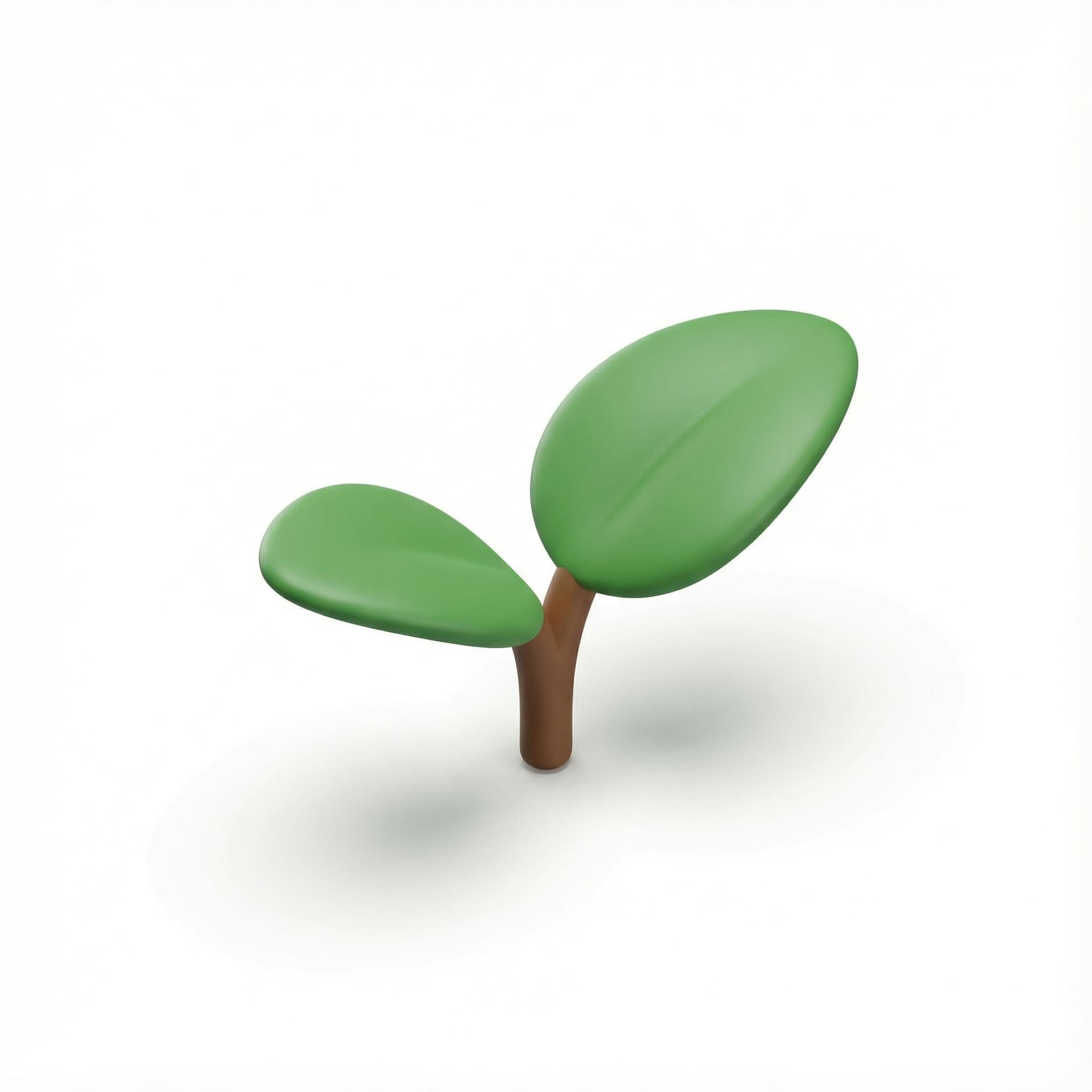 Generic plant sprout icon with plain leaves and no species identity. Very simple, minimal texture.