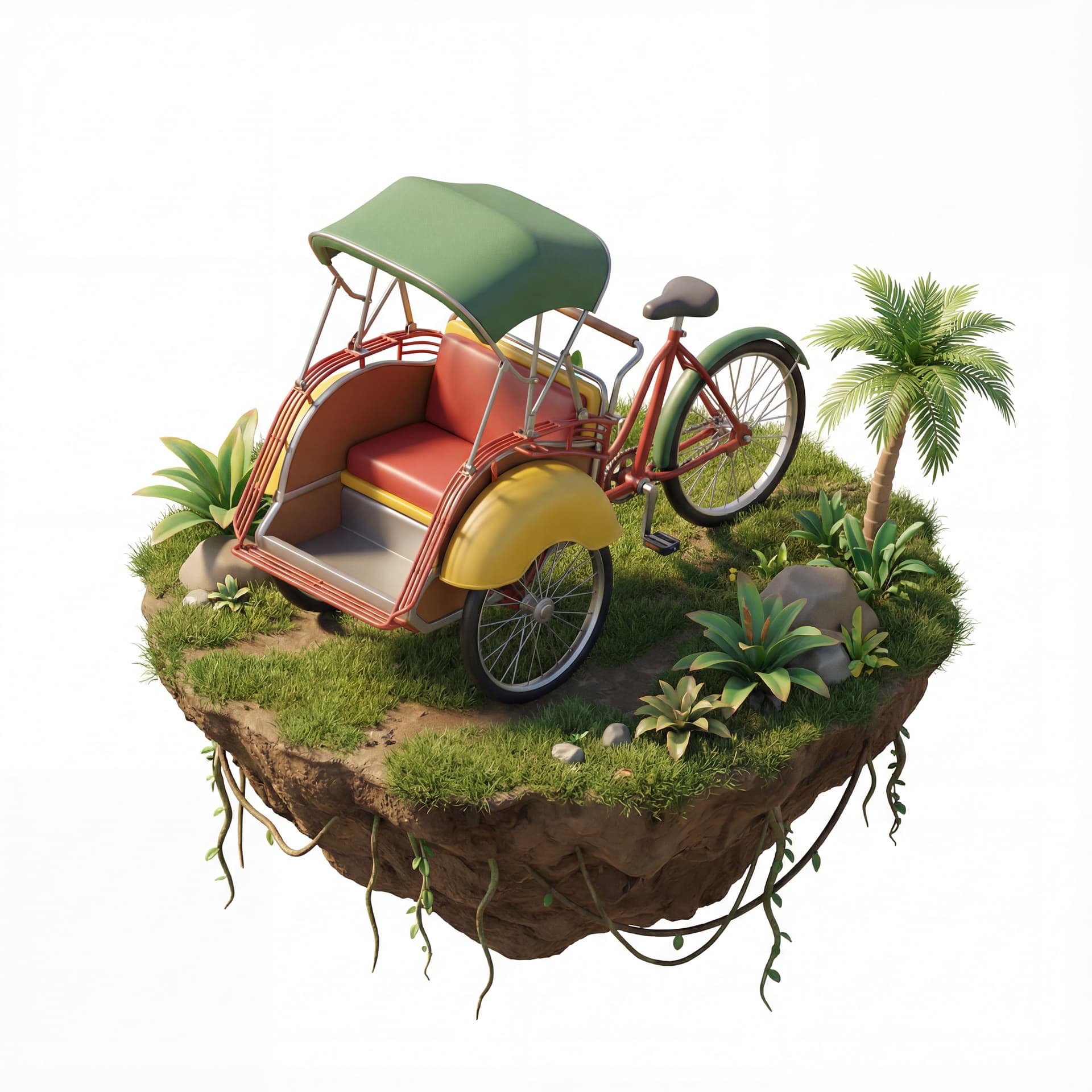 becak di atas pulau megambang