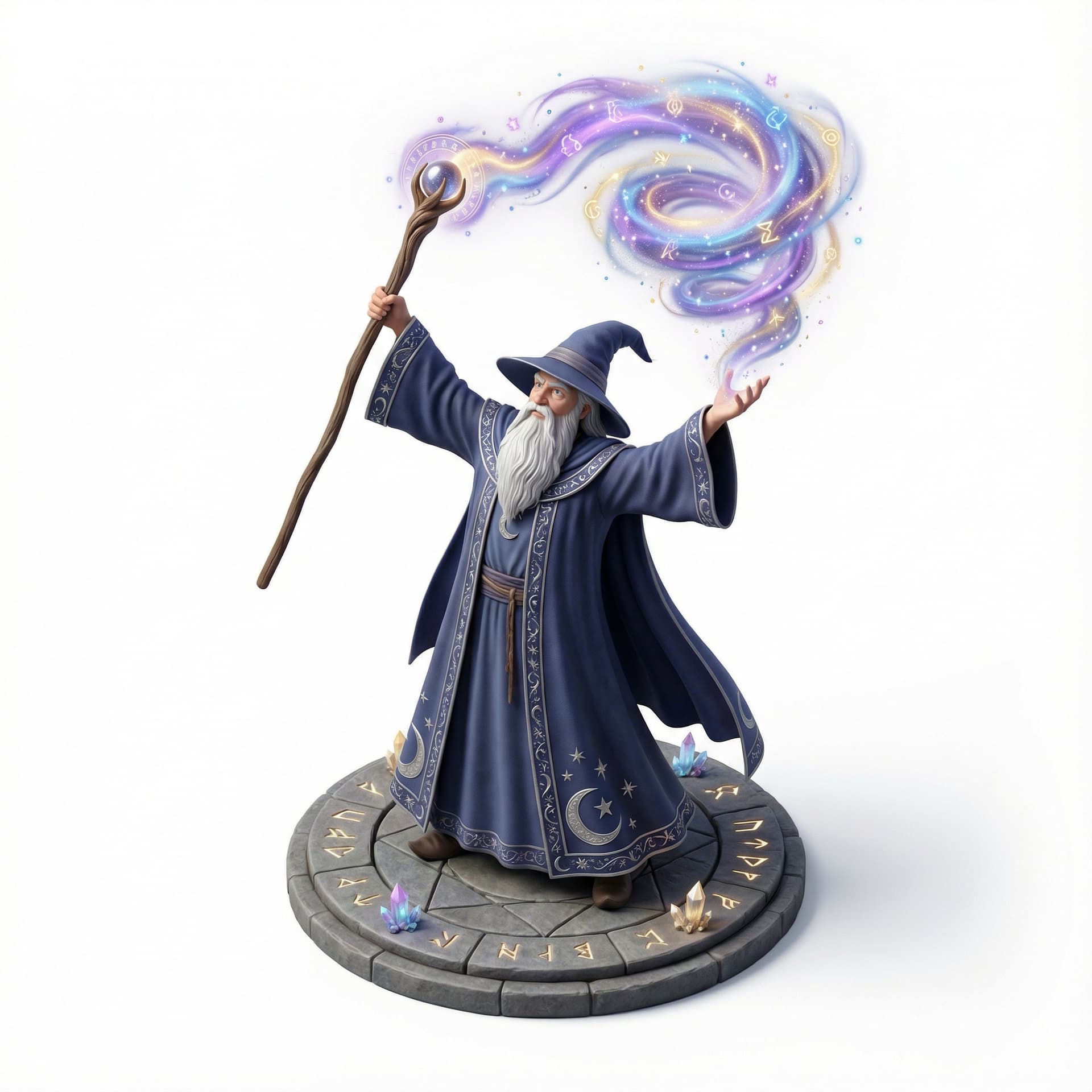 A wizard casting a spell