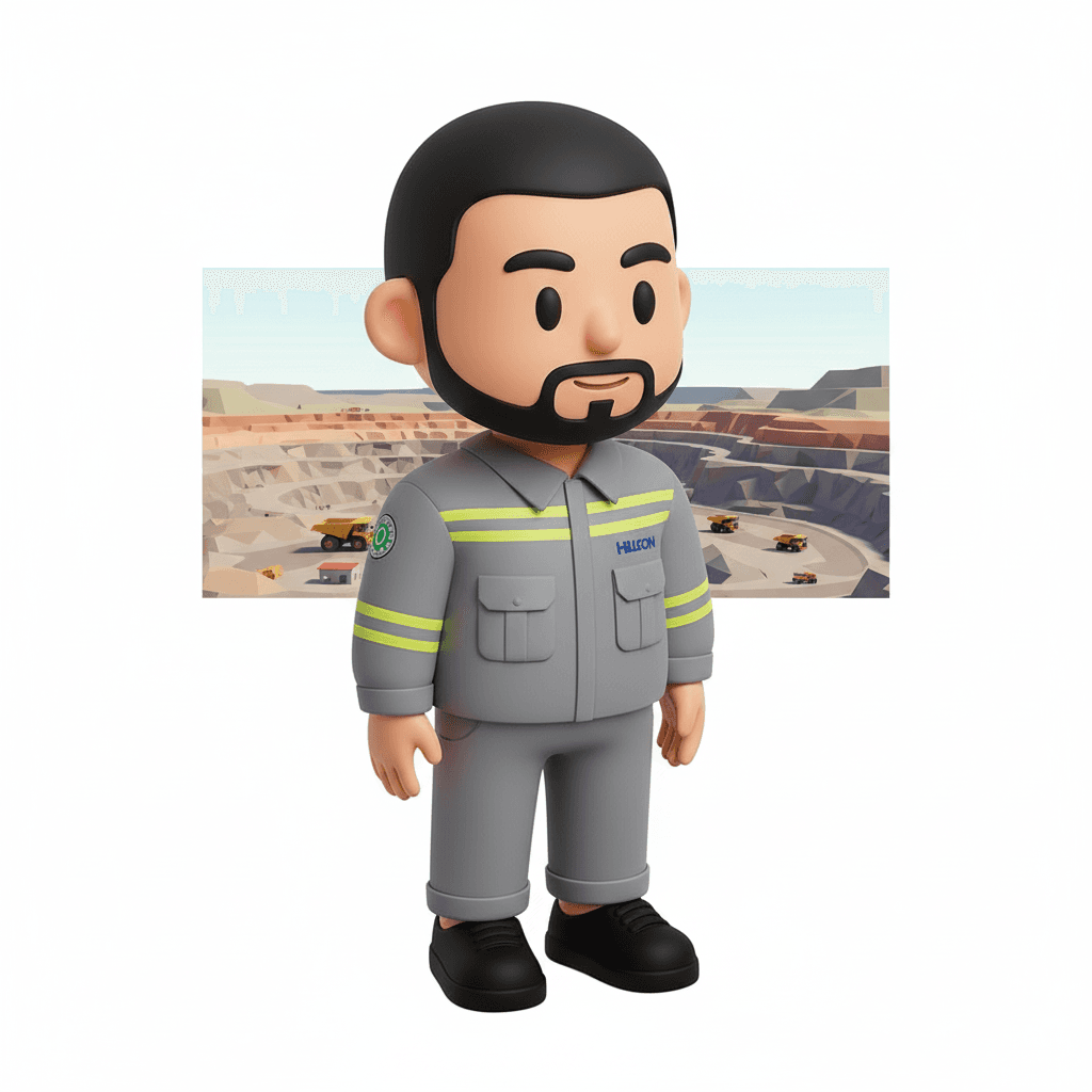 background in field mining pit and this people berada di front