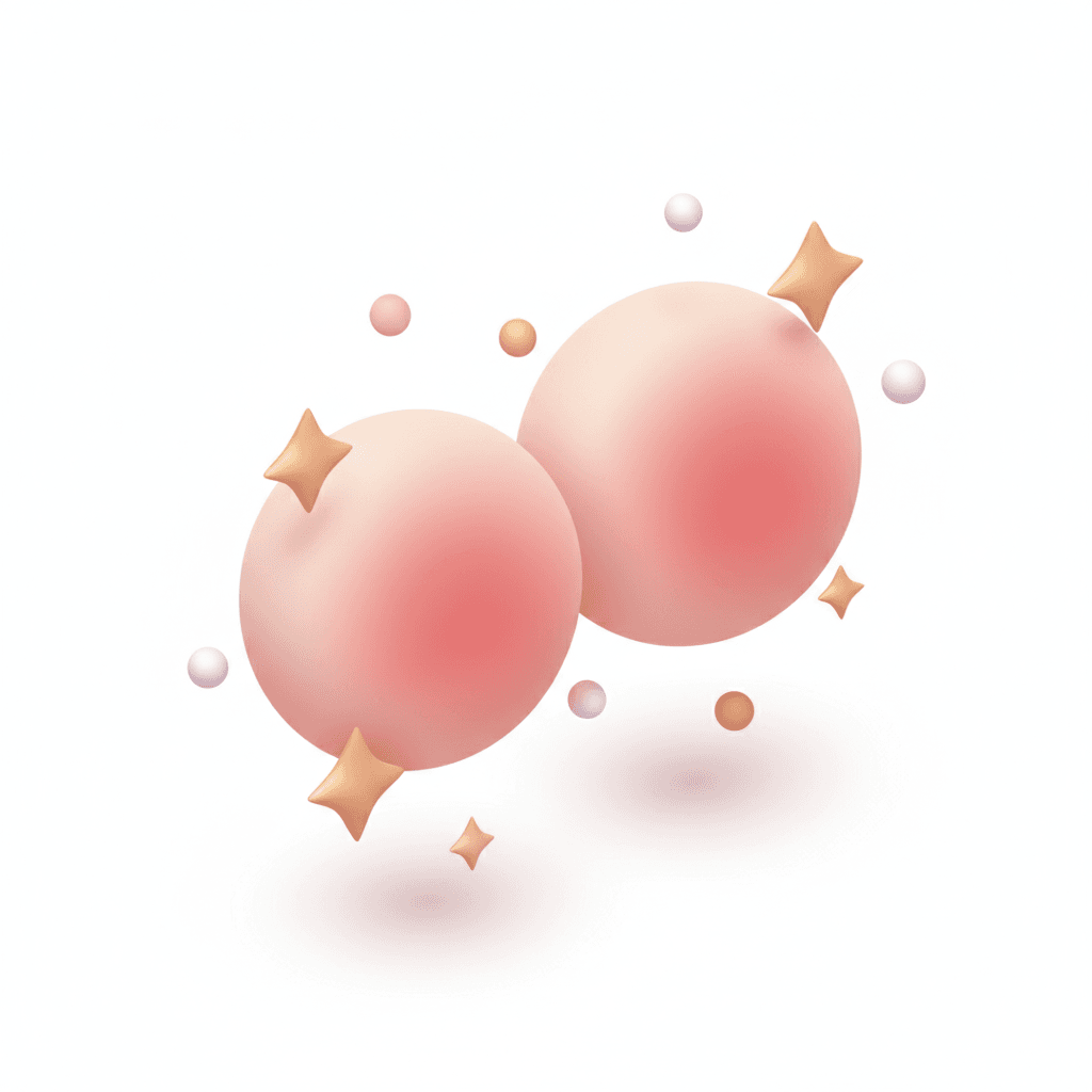 blushing cheeks and sparkles around