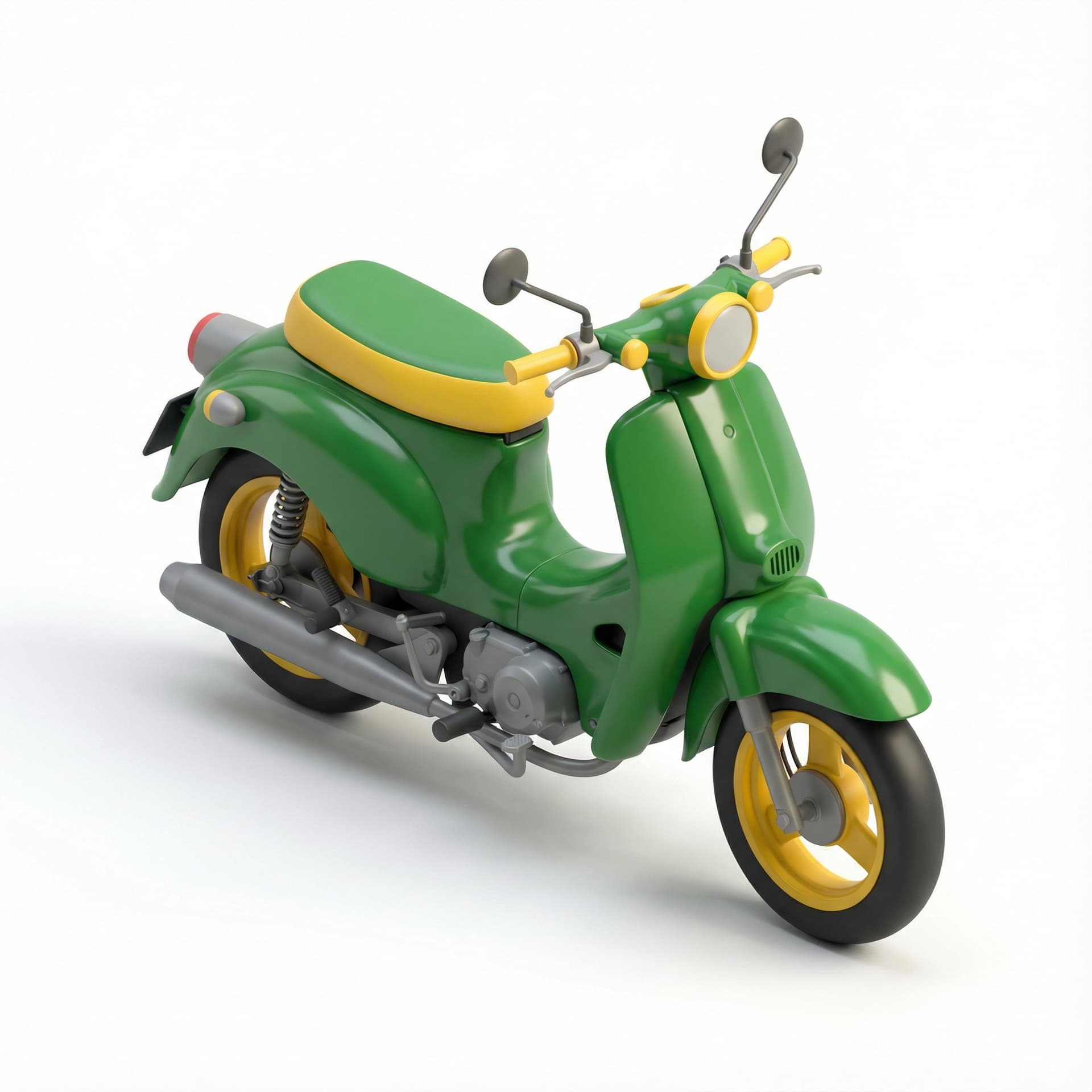 sepeda motor dengan tema hijau dan kuning