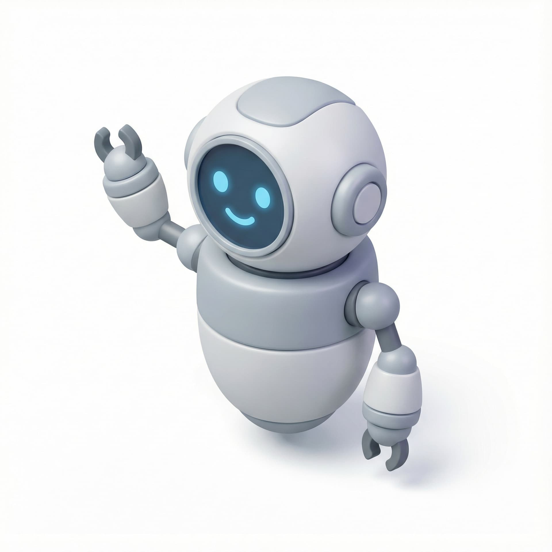A cute robot waving hello