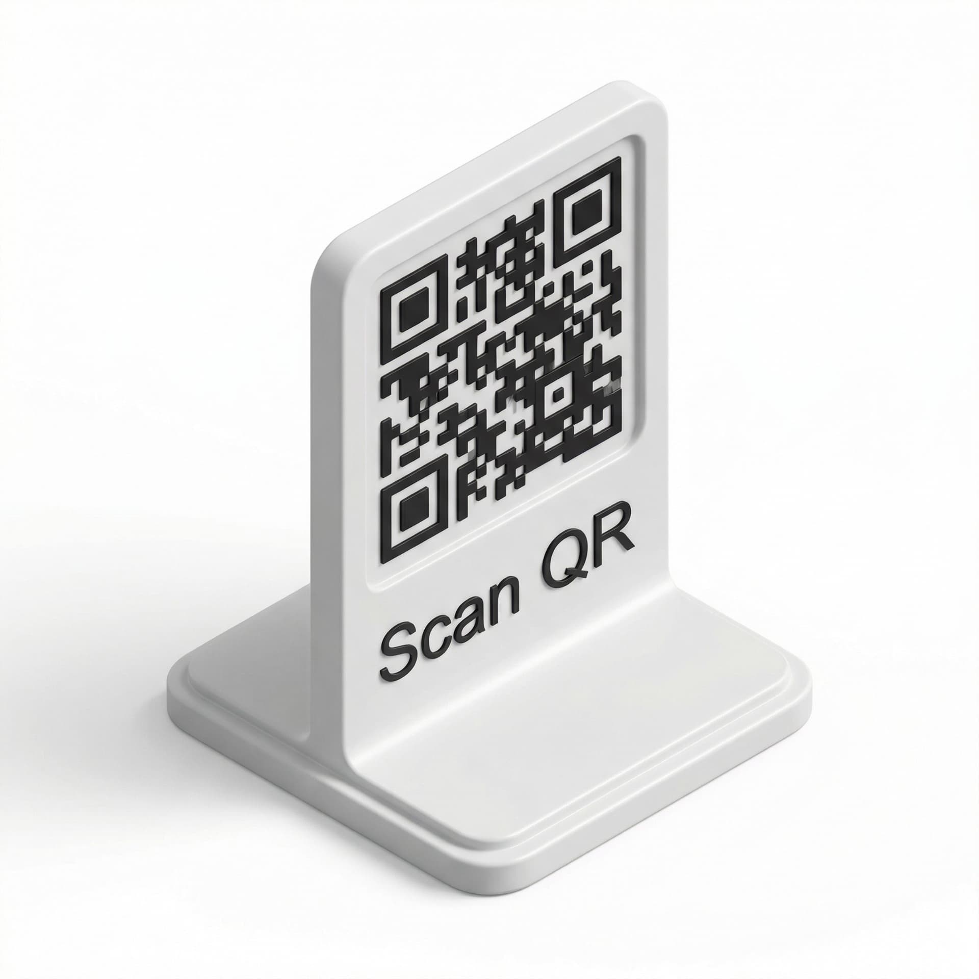 buatkan qr code dan dibawahnya ada tulisan Scan QR