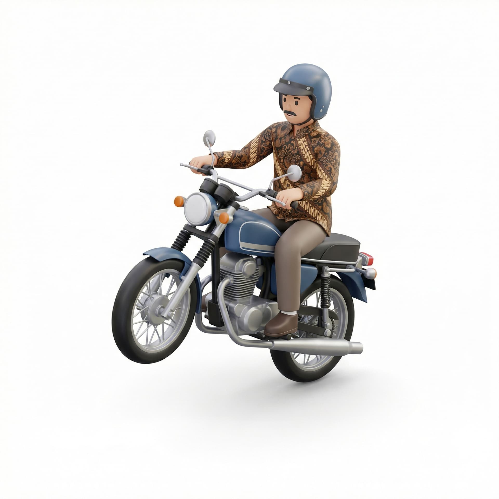 The governor of West Java rides a motorbike while doing a wheelie