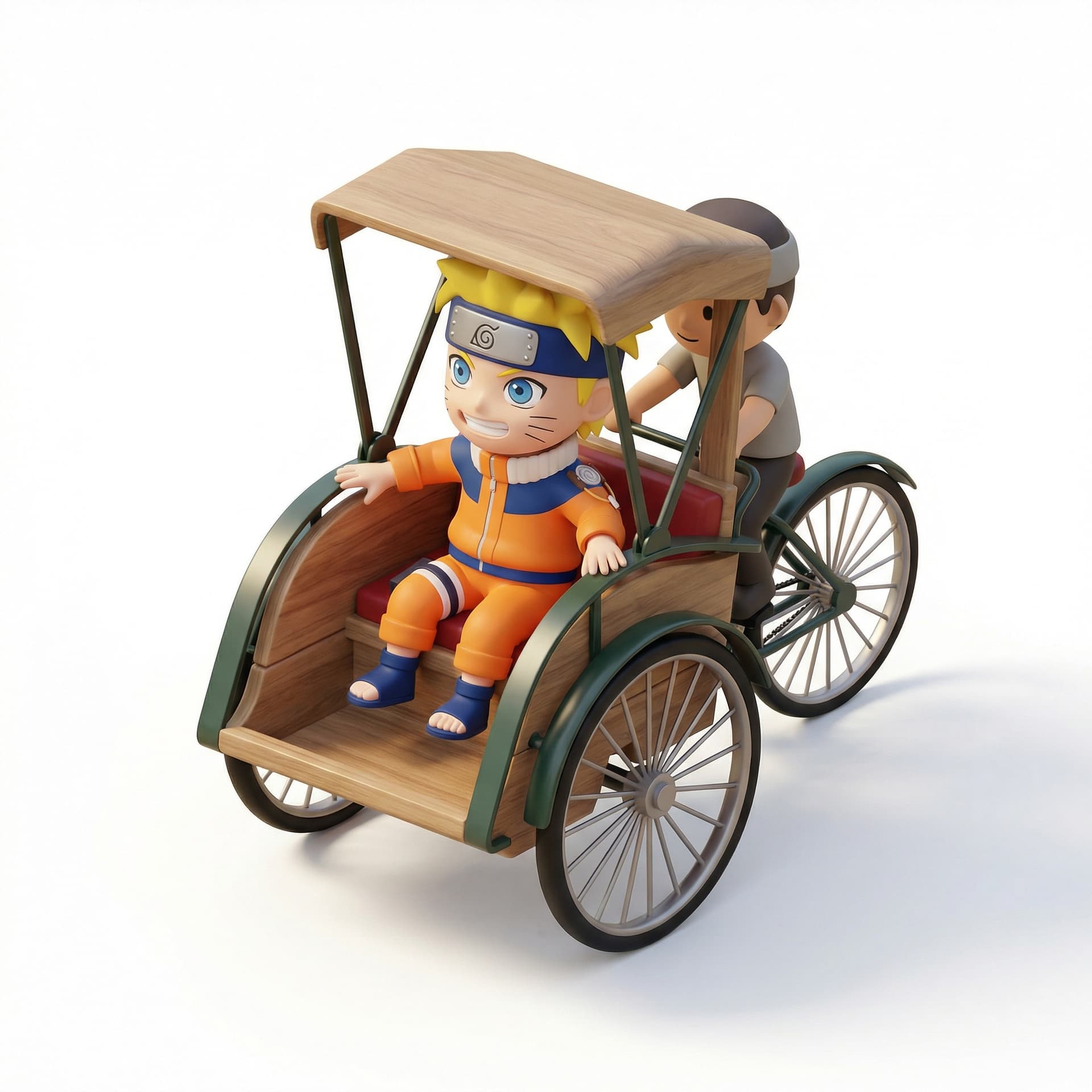 naruto naik becak chibi style