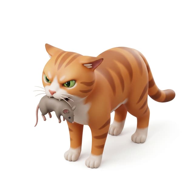 a cat which cat a mouse with wrath
