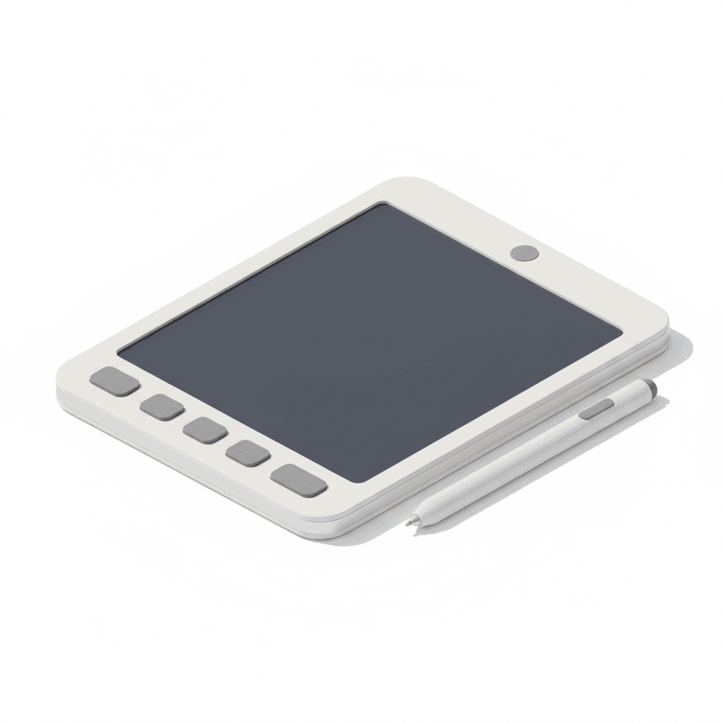 Graphic tablet and stylus inspired by Dieter Rams Braun design
Flat clean geometry
Low profile buttons
Soft reflection
Calm balanced composition