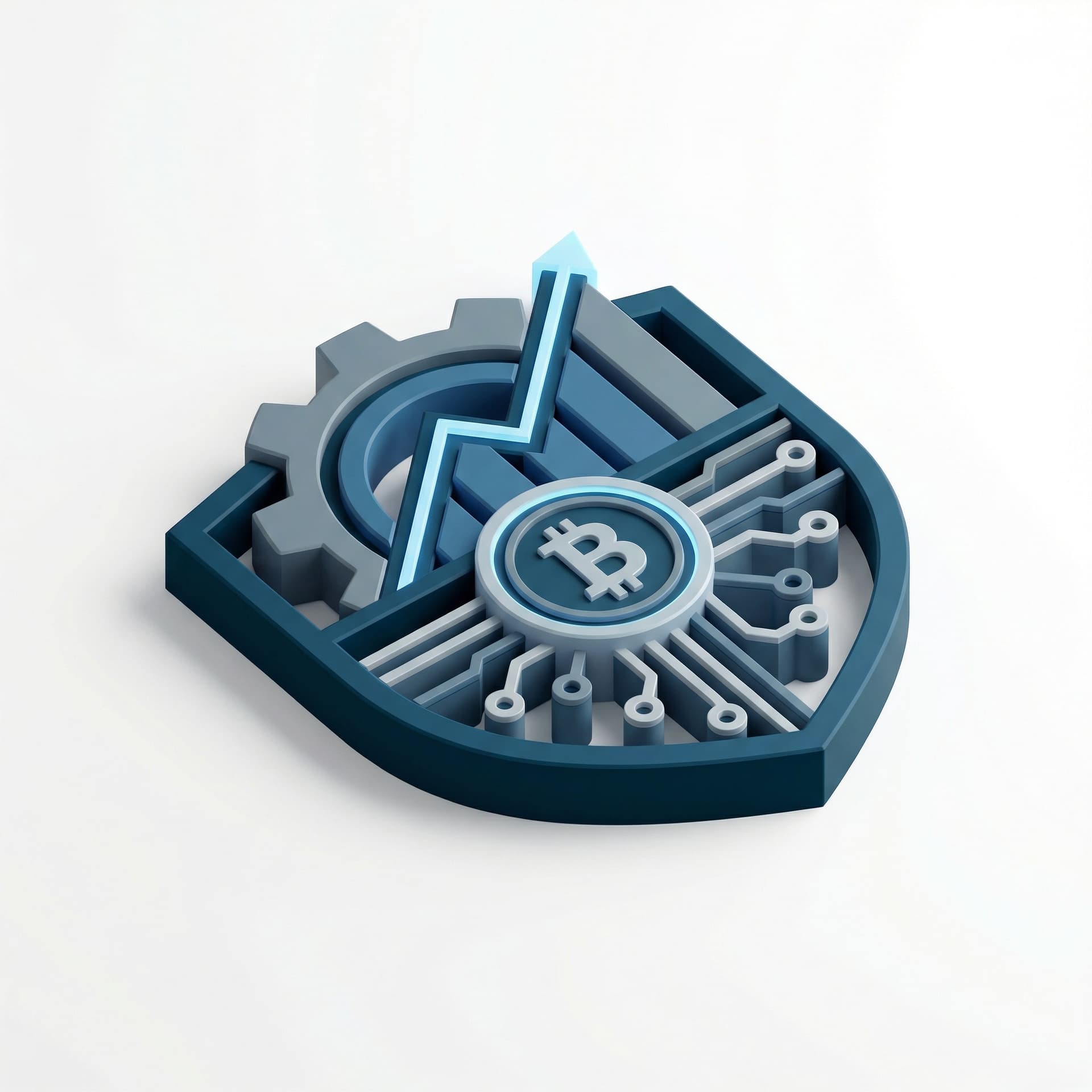 Create an isometric icon of “Fintech”, modern and refined style, minimal and well-balanced composition. Convey the core concept in a simplified, abstract way, avoiding visual noise or unnecessary details. Use soft shading and subtle depth, readable at small sizes. Restrict colors strictly to #002331, #30678A, #798B94, #B5BFC5. Use #87C8F0 exclusively as a subtle highlight accent. Do not introduce other colors.
