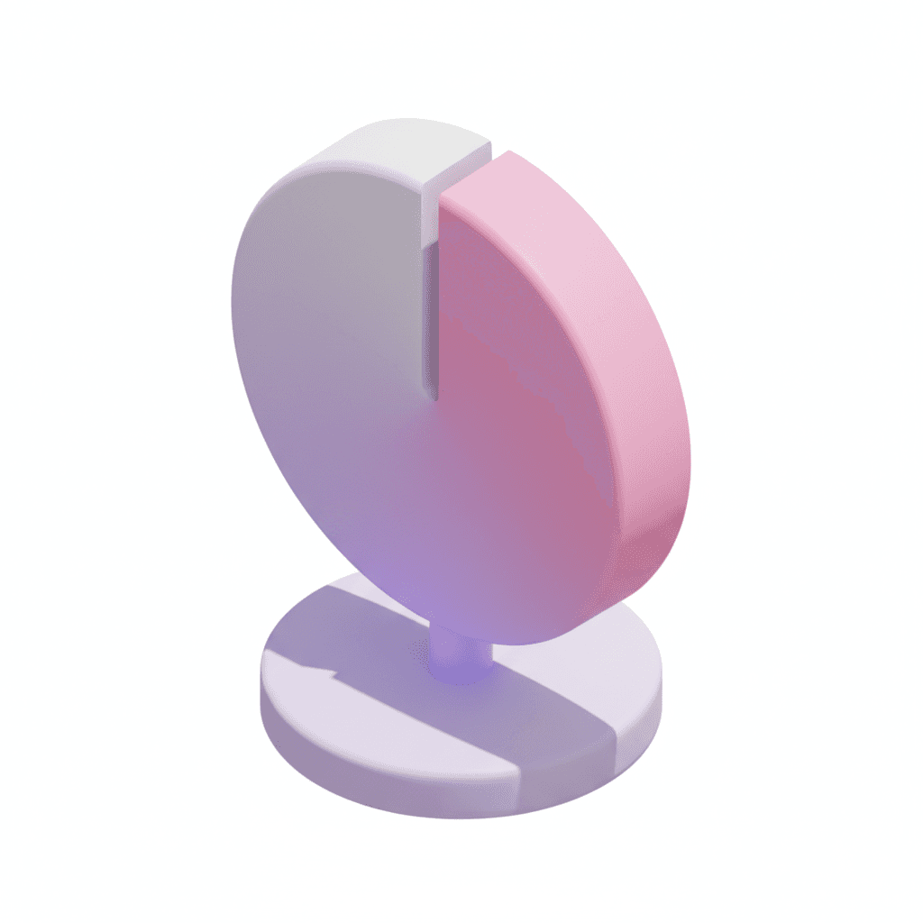 79% pie chart, stand up, pink or purple