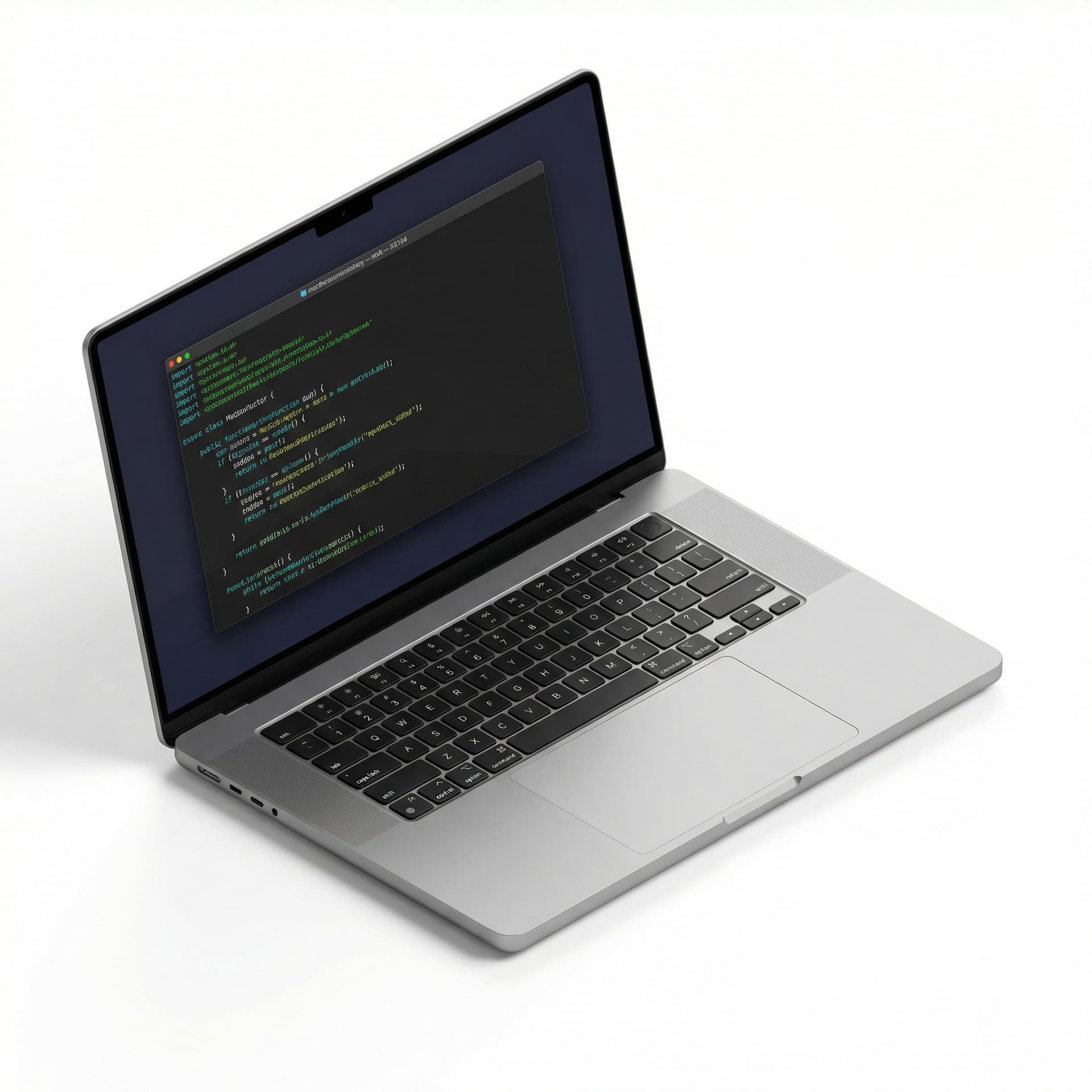 A laptop with code on screen