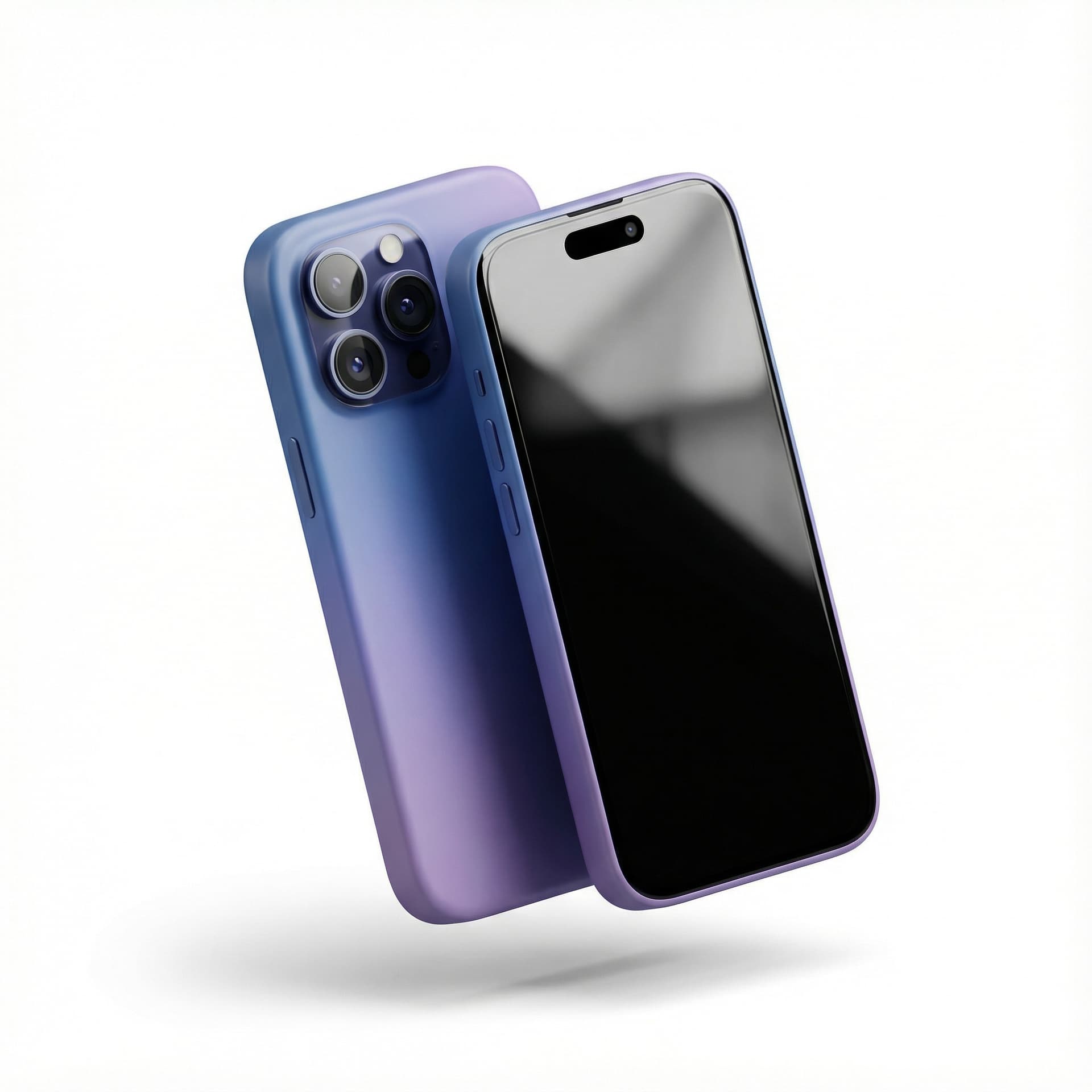 isometric, minimal 3D smartphone icon, rounded corners, soft gradient body, glossy screen surface, realistic reflections, soft ambient lighting, floating effect, isolated on white background, HD quality, clean edges, PNG transparent background