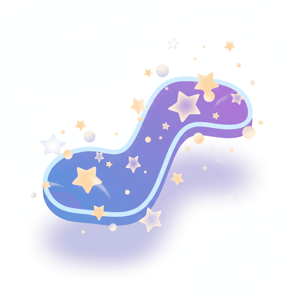 glowing outline and floating stars