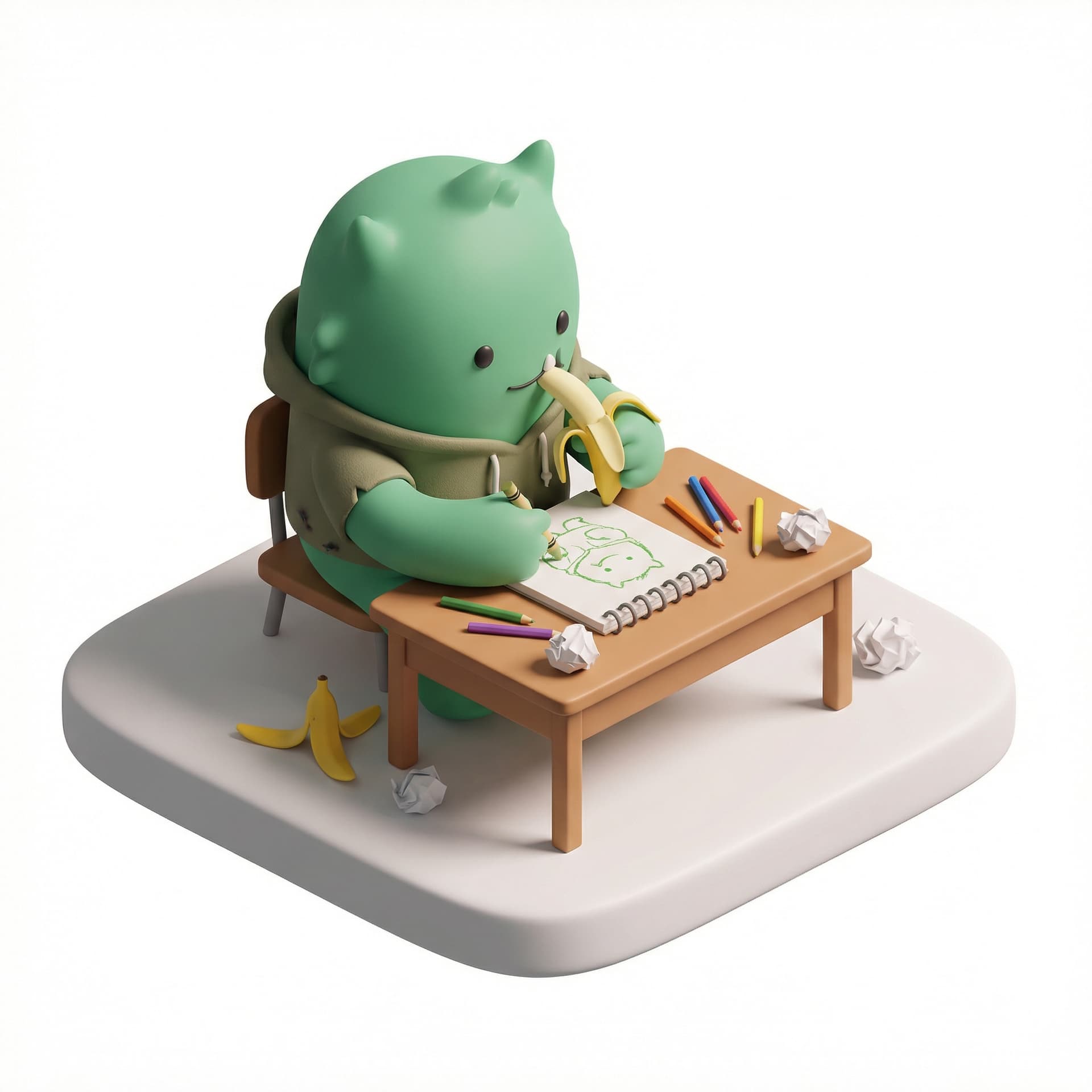 draw a monster eat banana