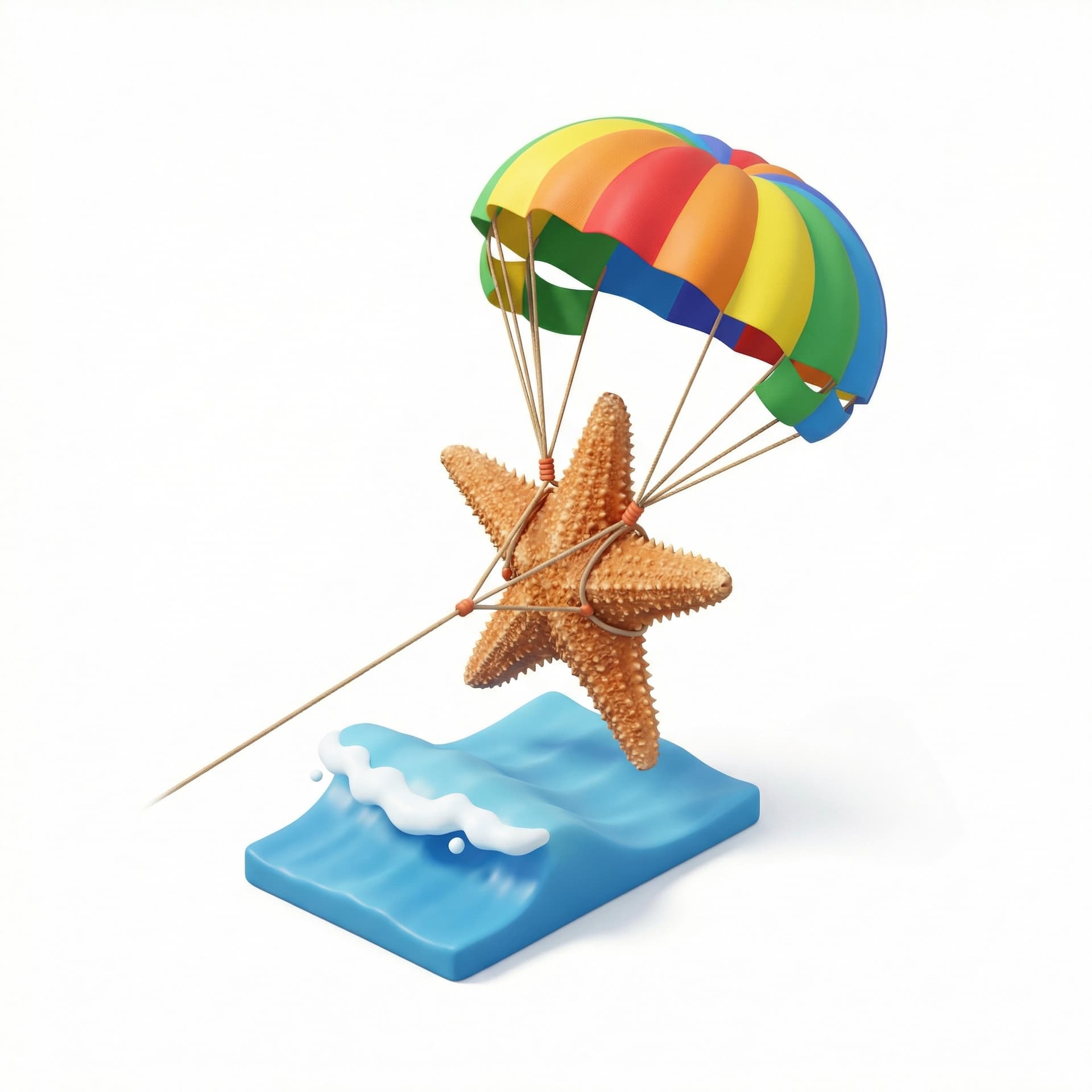 a starfish parasailing