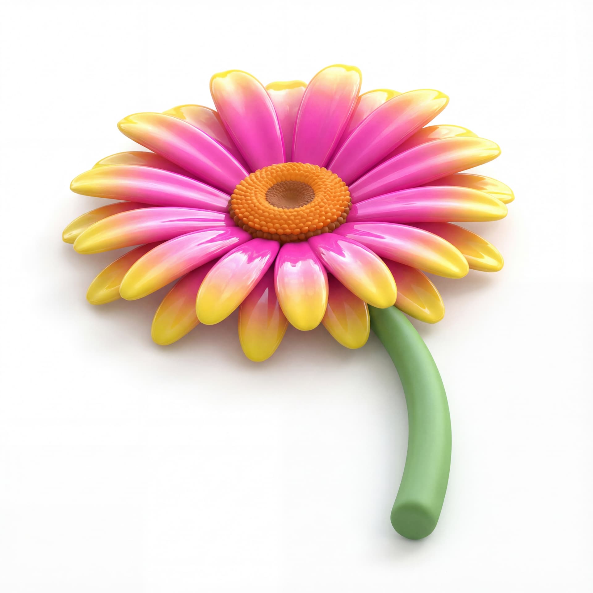 flower with glossy vinyl and gradient vibrant bright color palette