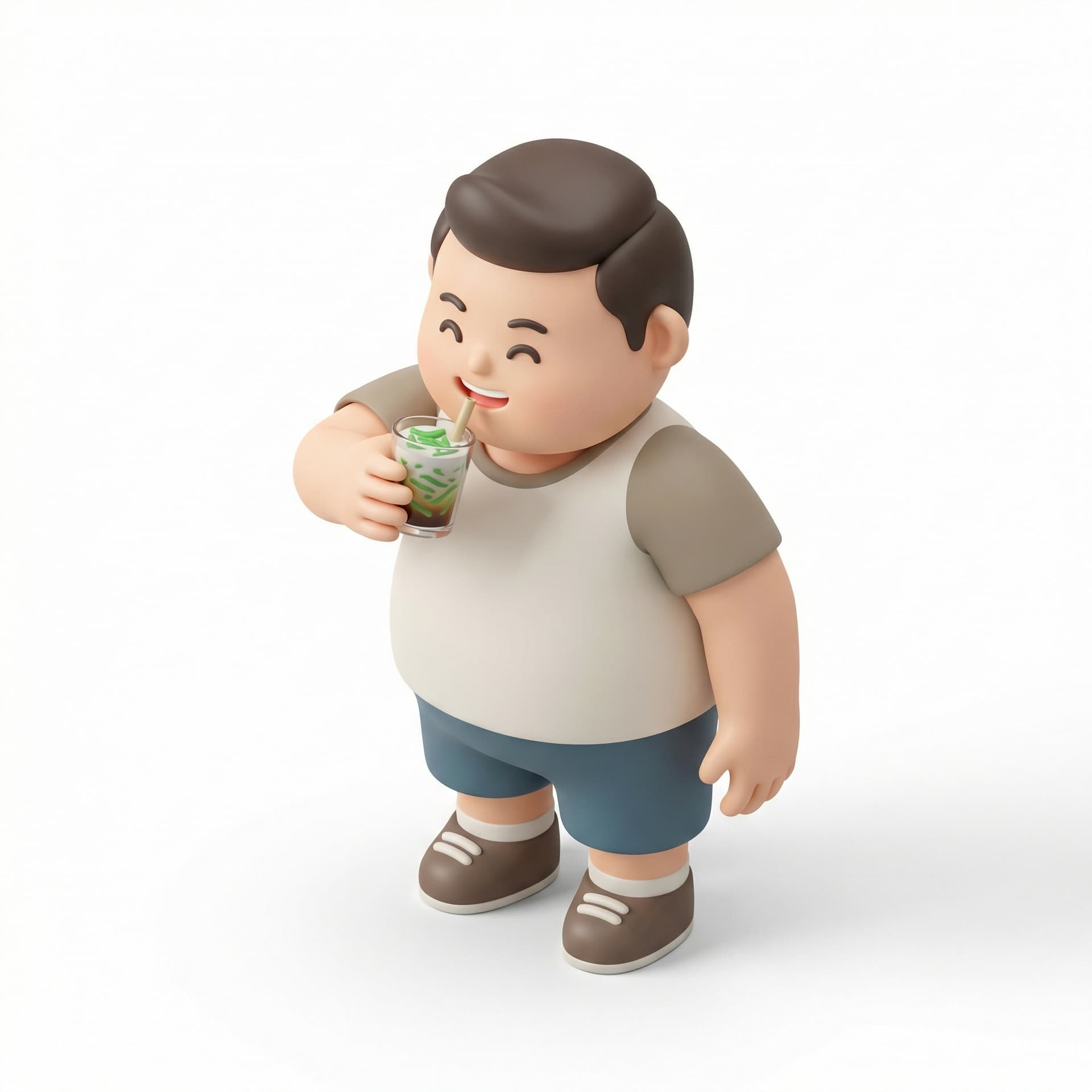 manusia lucu lagi minum cendol mini