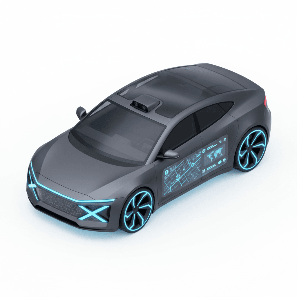 modern car with high technology