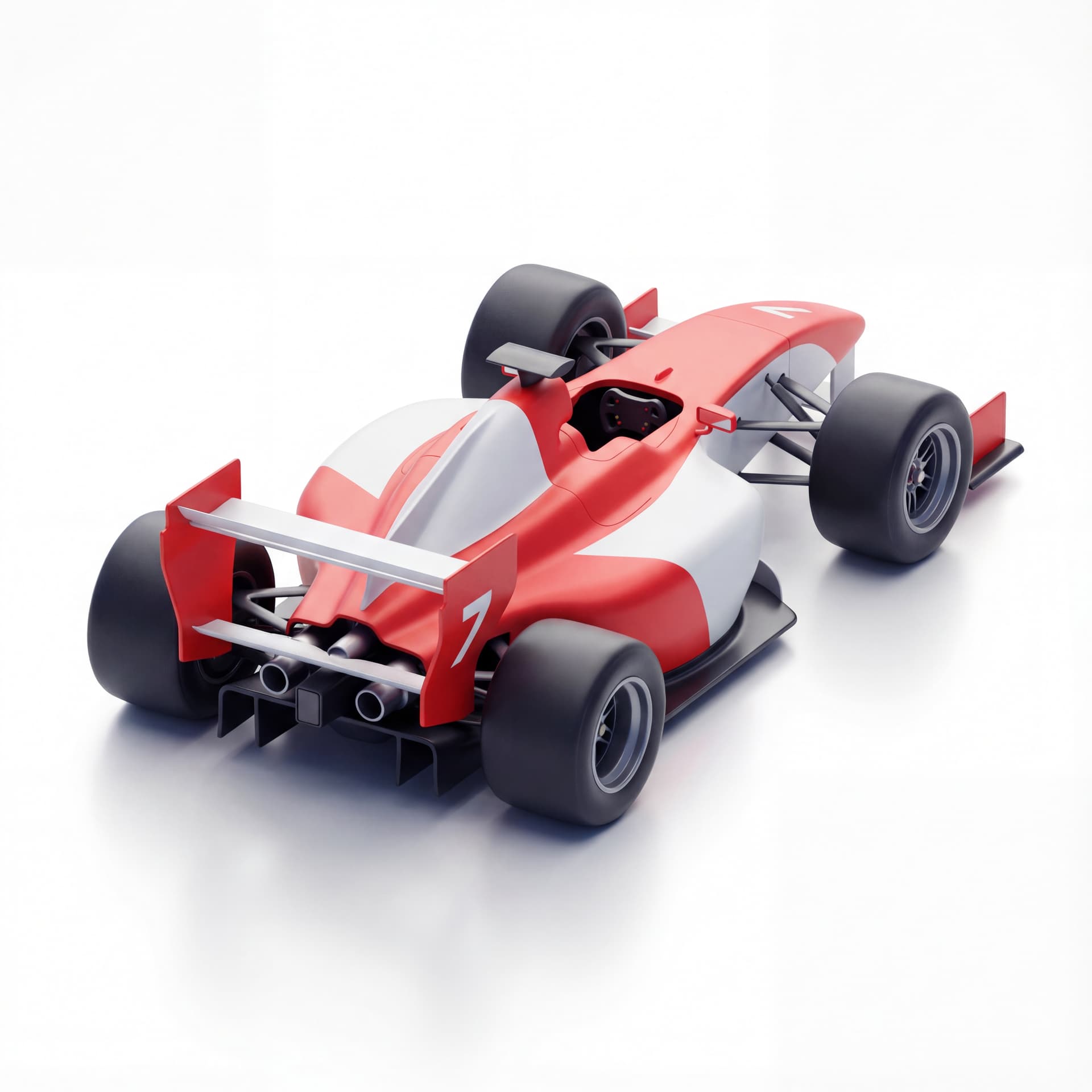 racing car, back view