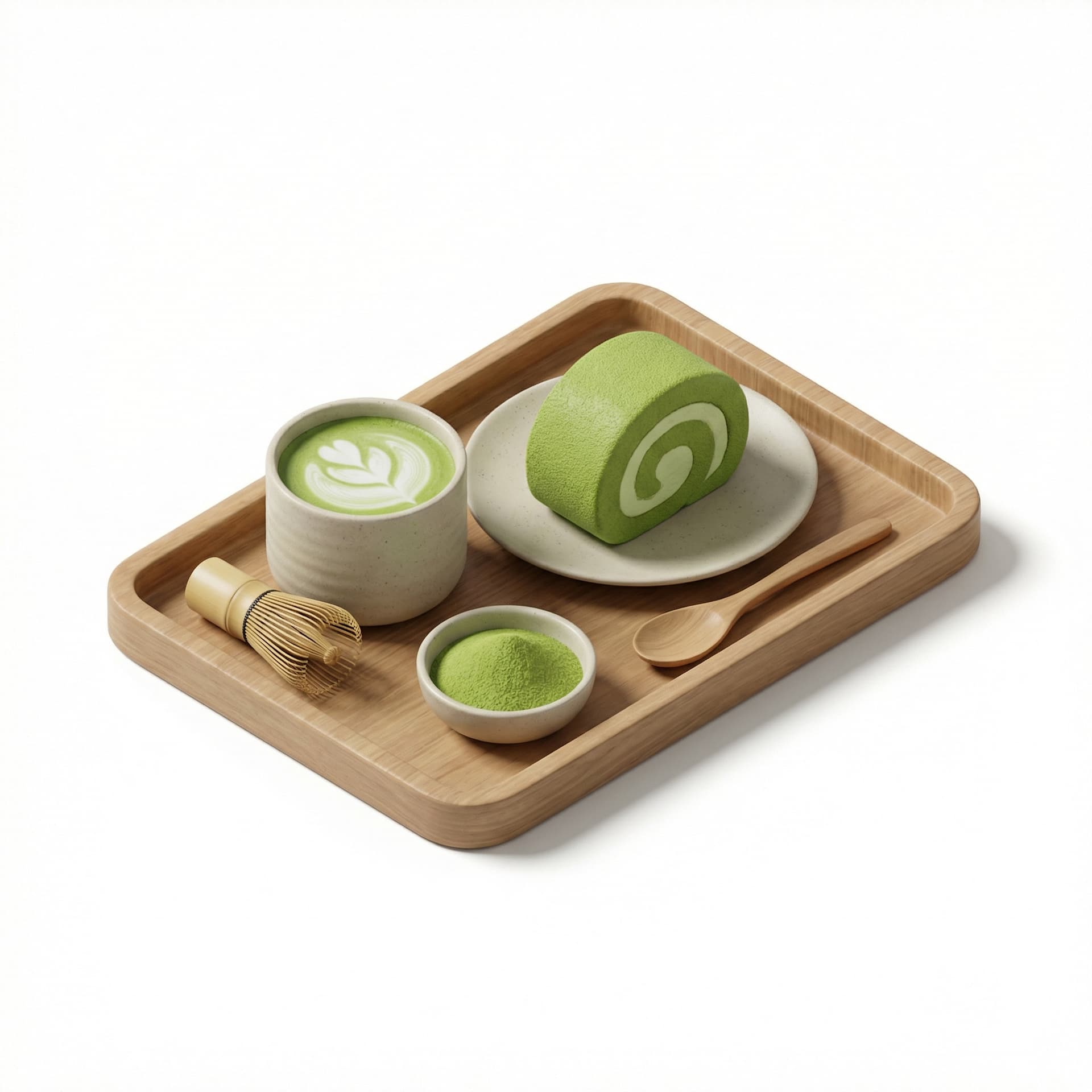 tolong buatkan gambar minuman dan makanan matcha