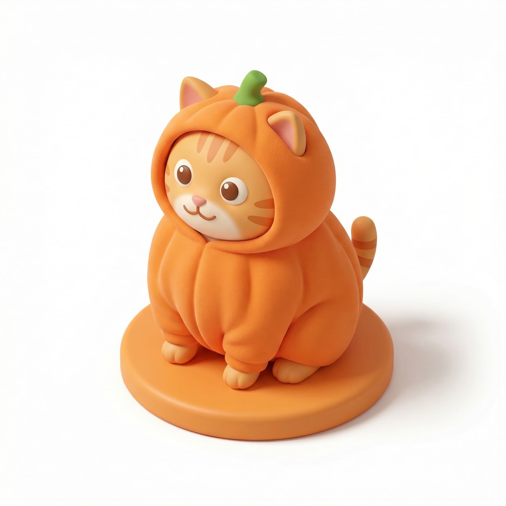 Make an orange cat wearing an orange costume cute 3d model
