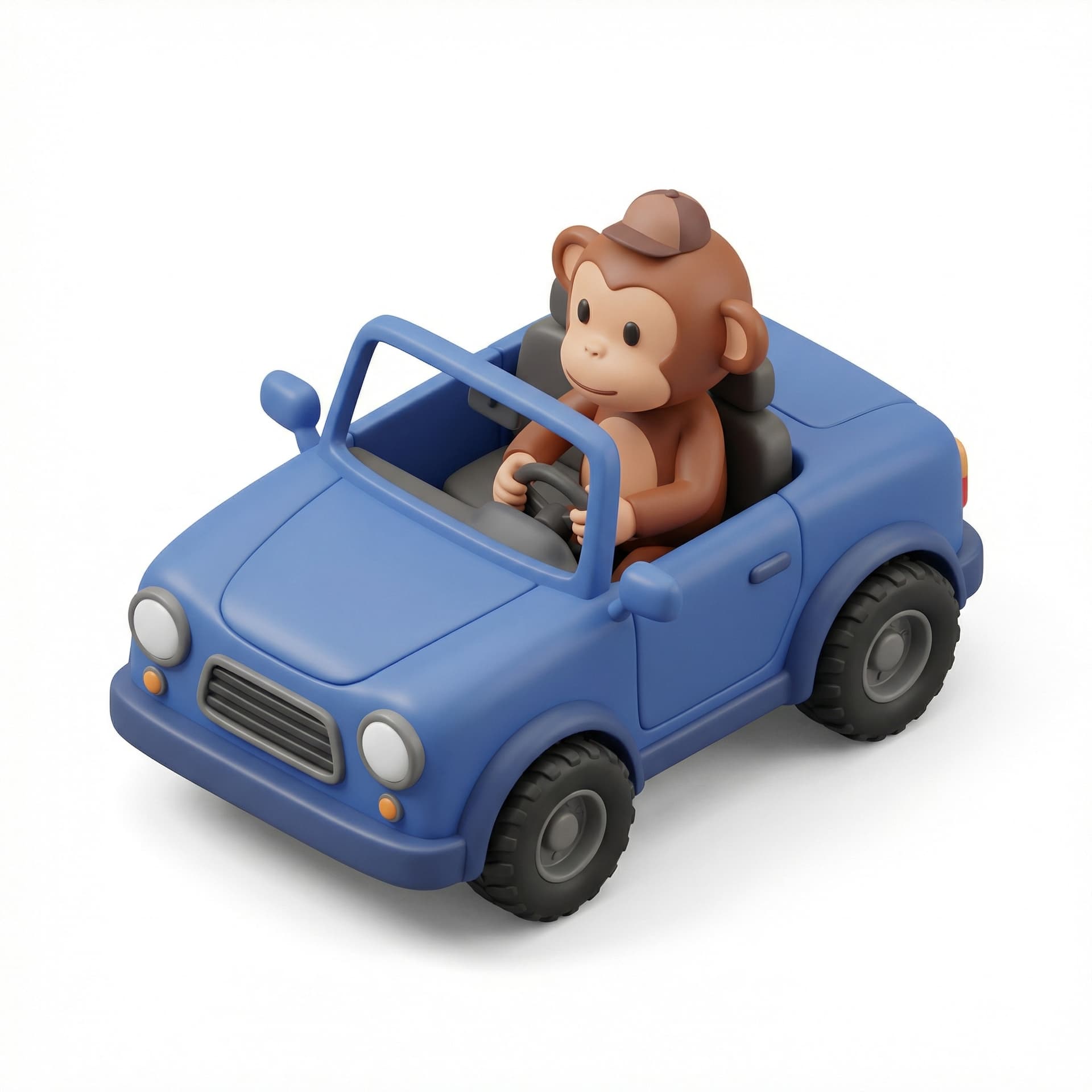 monkey driving car