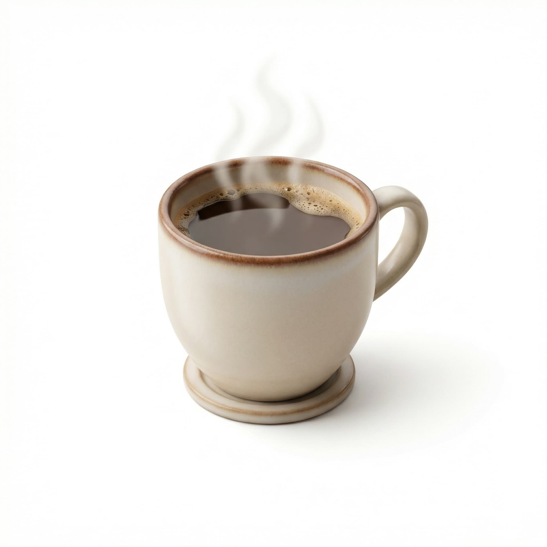 A coffee cup with steam rising