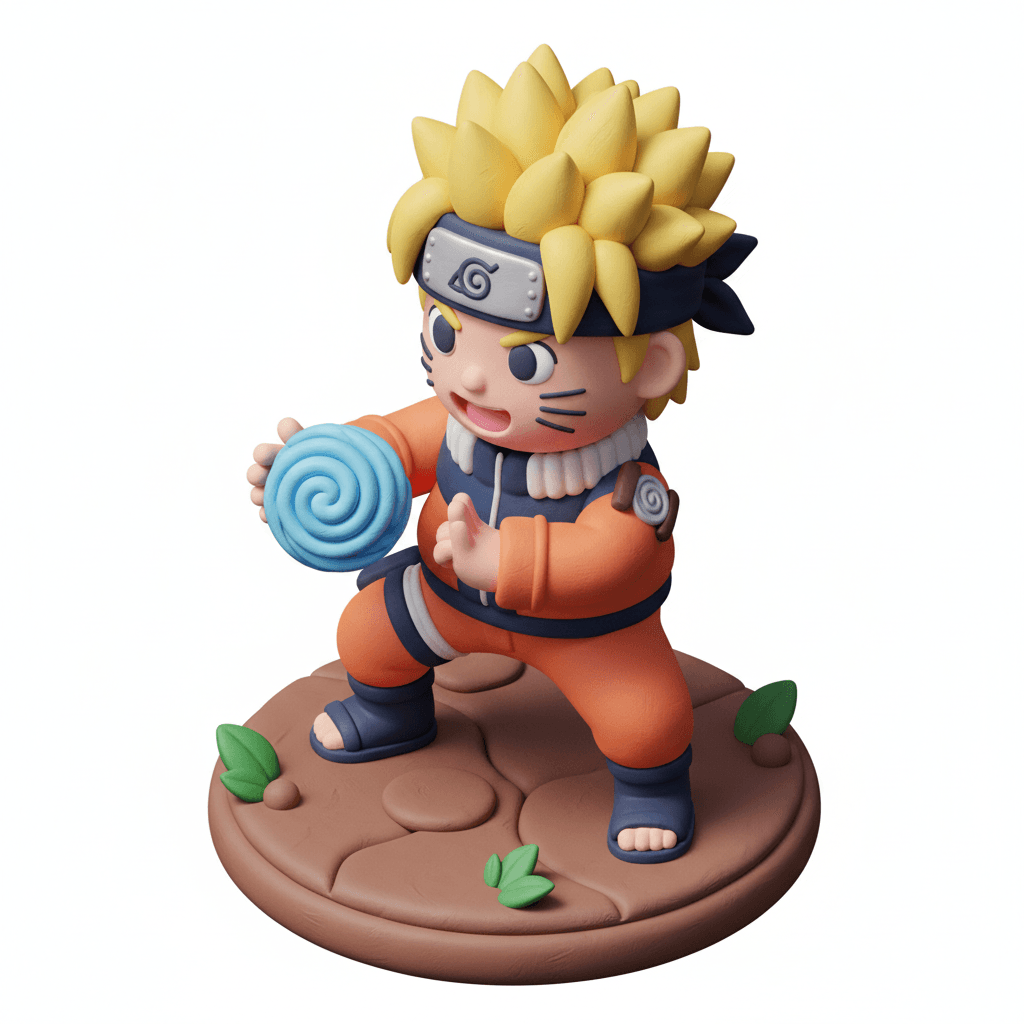 naruto uzumaki, 3d claymation proportional